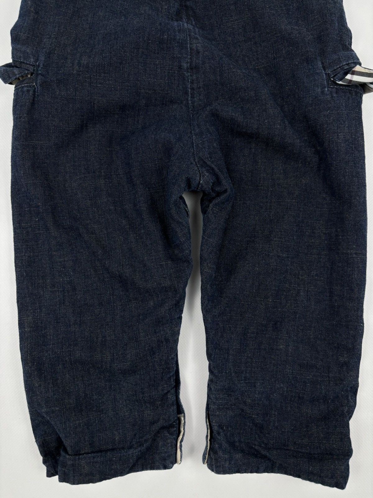 Burberry Unisex Prorsum Logo Nova Check Trim Denim Overalls Bottoms Jeans Jacket Size XXS / US 00 / IT 34 - 14 Thumbnail
