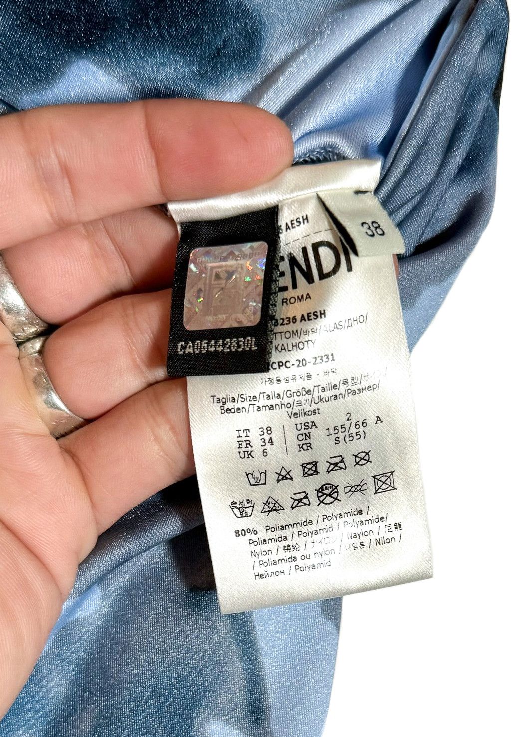 Fendi Fendi Blue Shady Flowers Performance Leggings Size 26" / US 2 / IT 38 - 6 Thumbnail