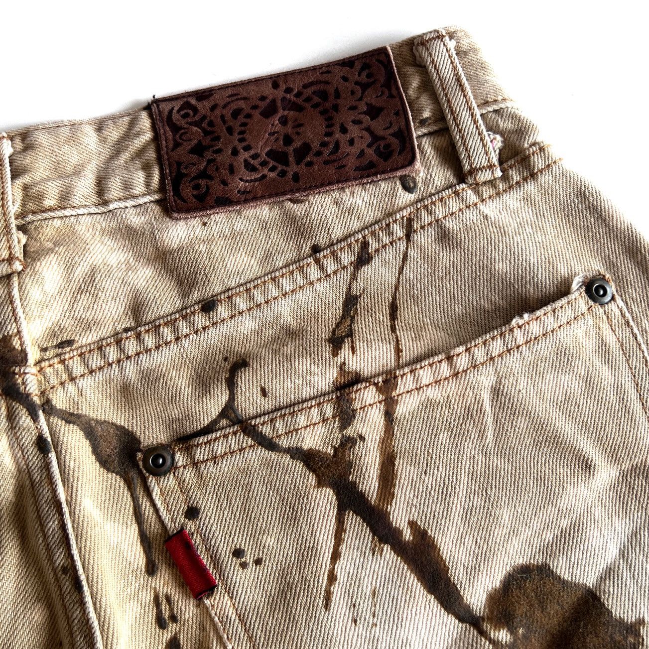 Other YOSHIYUKI KONISHI Bleach & flocky printed design denim Size US 31 - 11 Thumbnail