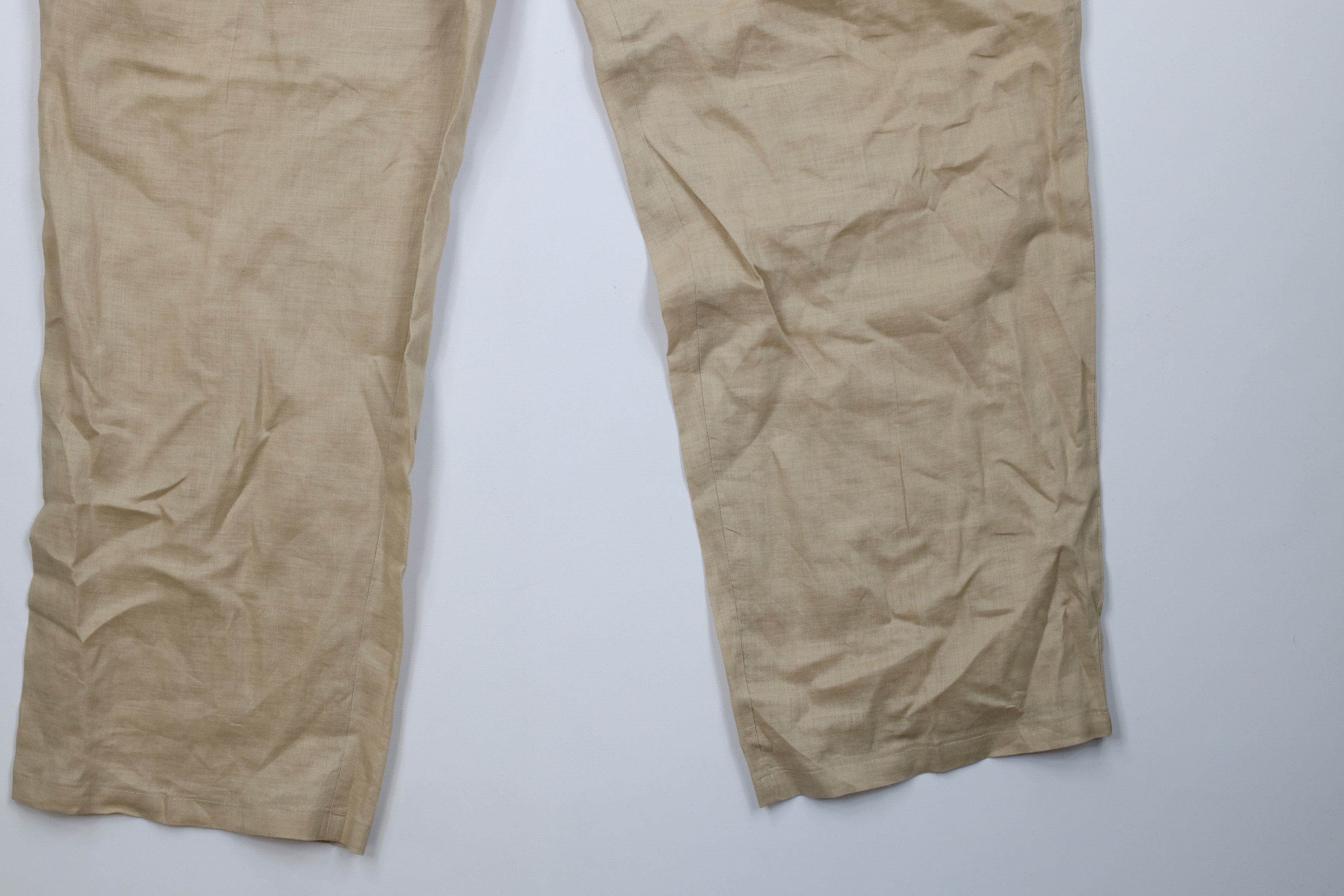 Vintage Vintage 90s Y2K Streetwear Lined Linen Wide Leg Pants Beige Size US 38 / EU 54 - 5 Thumbnail