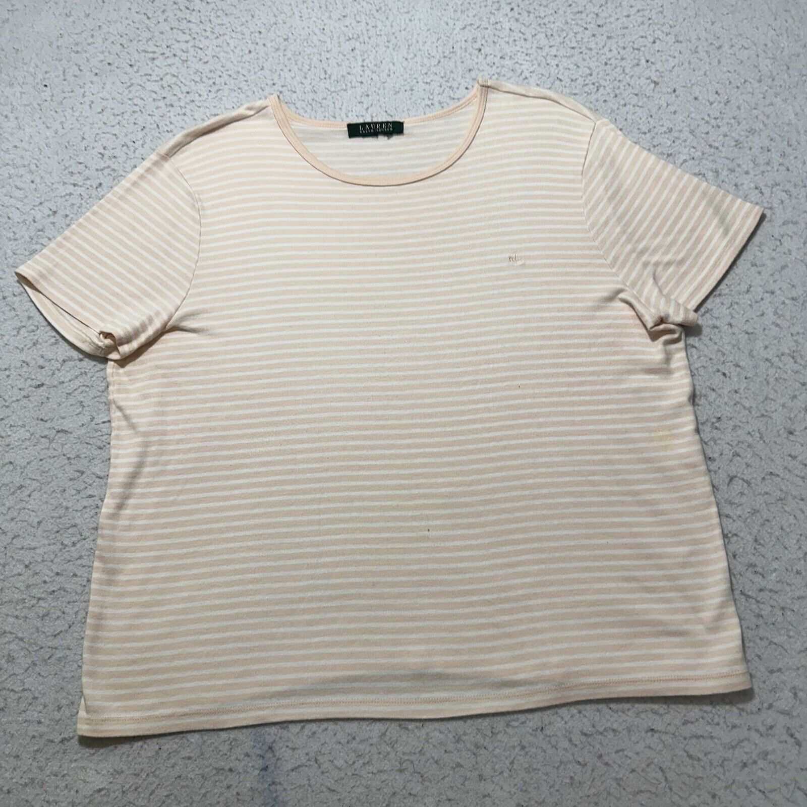Lauren Ralph Lauren Lauren Ralph Lauren Large Crewneck Striped T-Shirt Pink Size L / US 10 / IT 46 - 1 Thumbnail