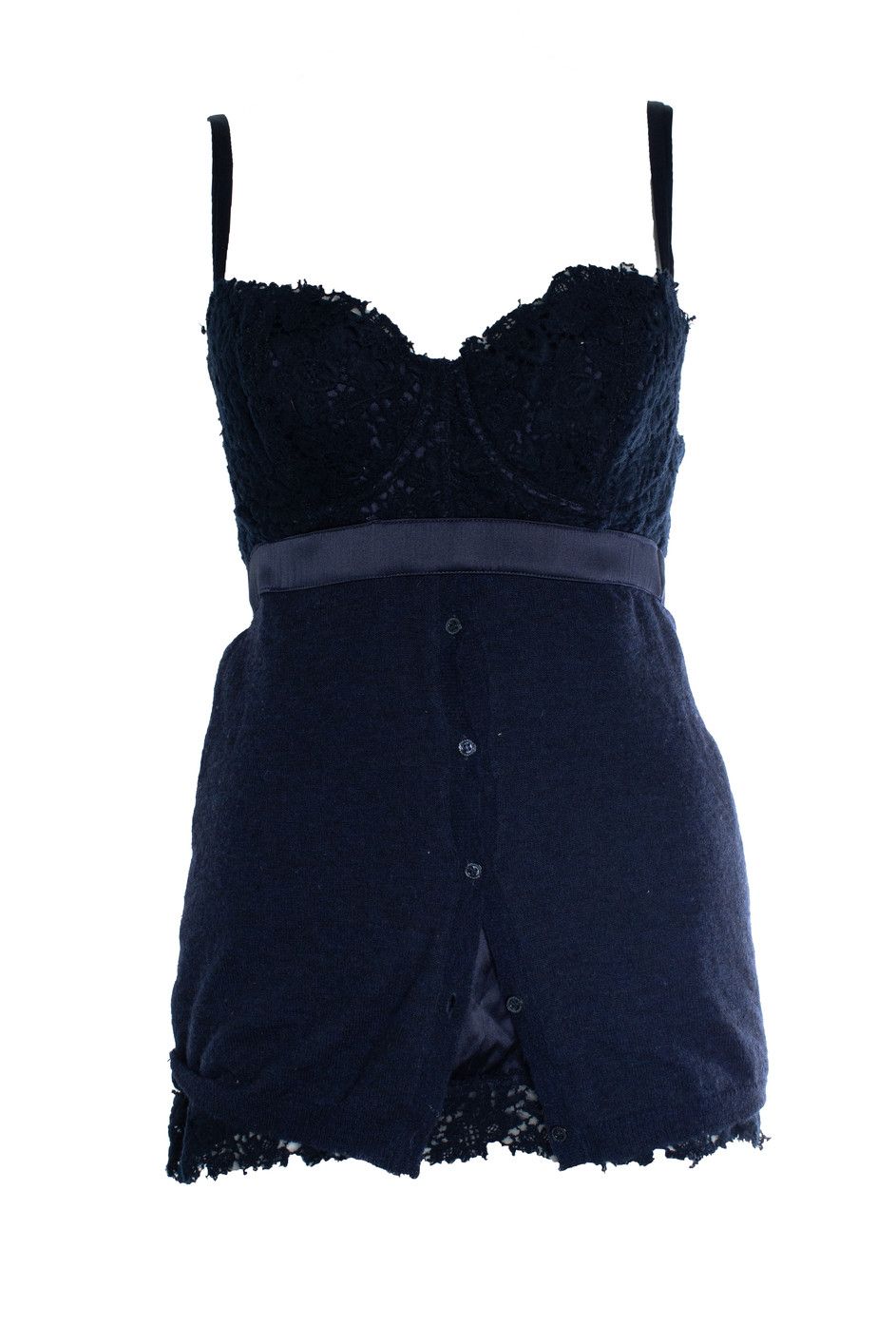 Ermanno Scervino Blue lingerie top with wool