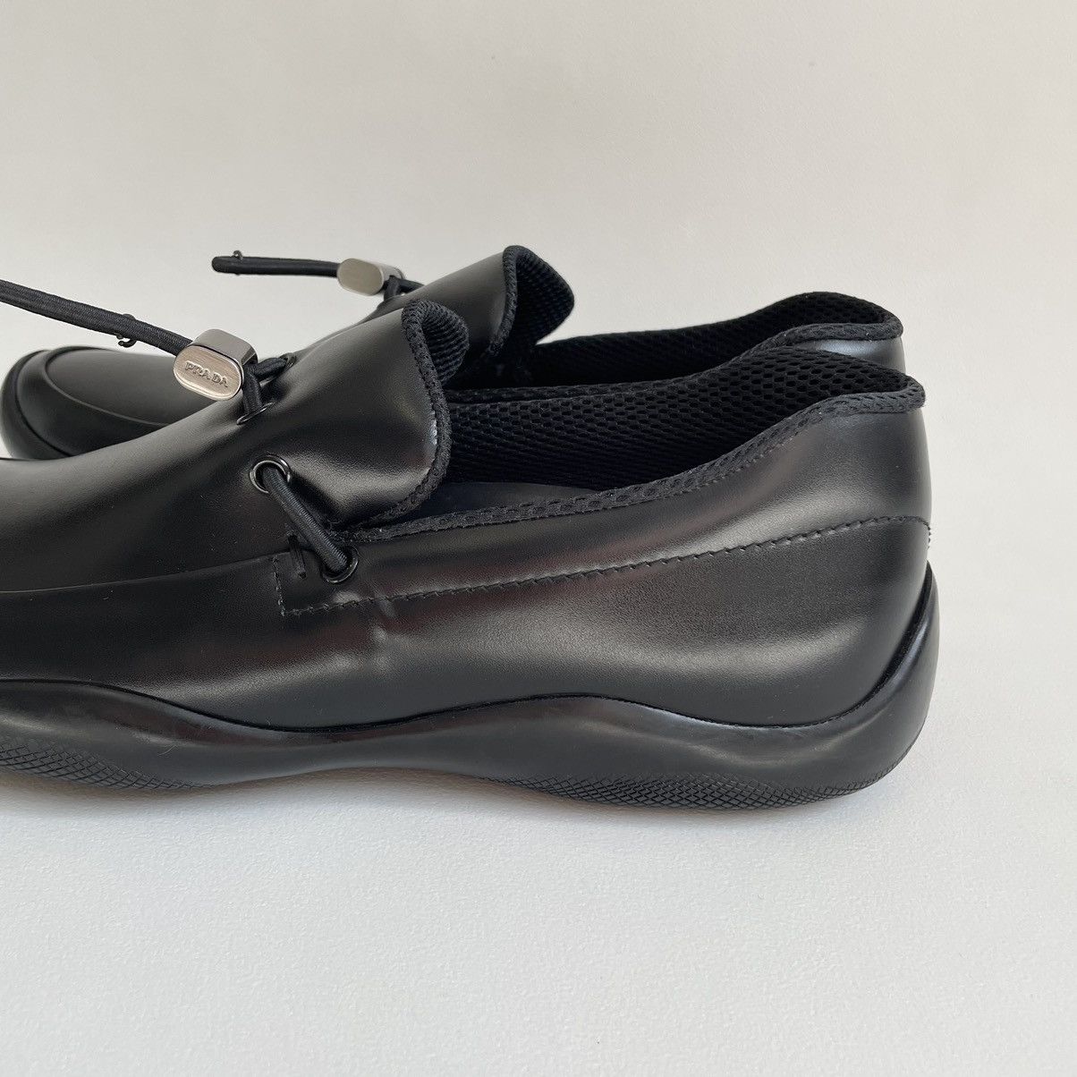 Prada Black Leather ‘Bunjee Cord’ Loafers Size US 9 / EU 42 - 12 Thumbnail