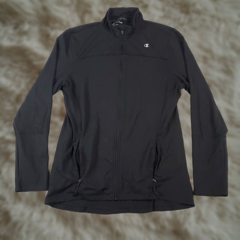 Champion Champion Sweater Womens Large Black Polyester Full Zip Up Sweatshirt Size L / US 10 / IT 46 - 1 Thumbnail