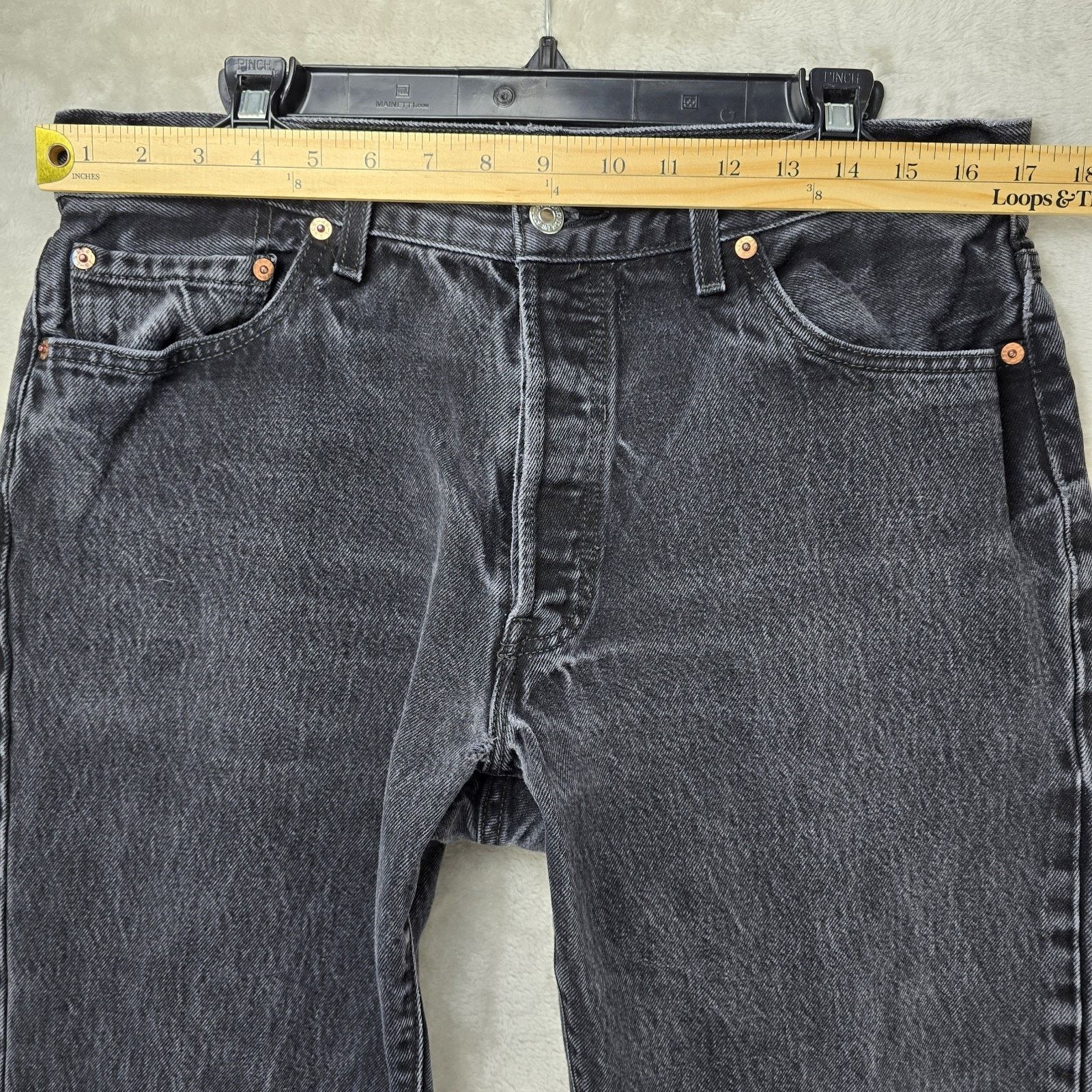 Levi's Vintage Levis Jeans 36x34 (Fits 34x31) Black 501 Y2K 2008 Size US 34 / EU 50 - 11 Thumbnail