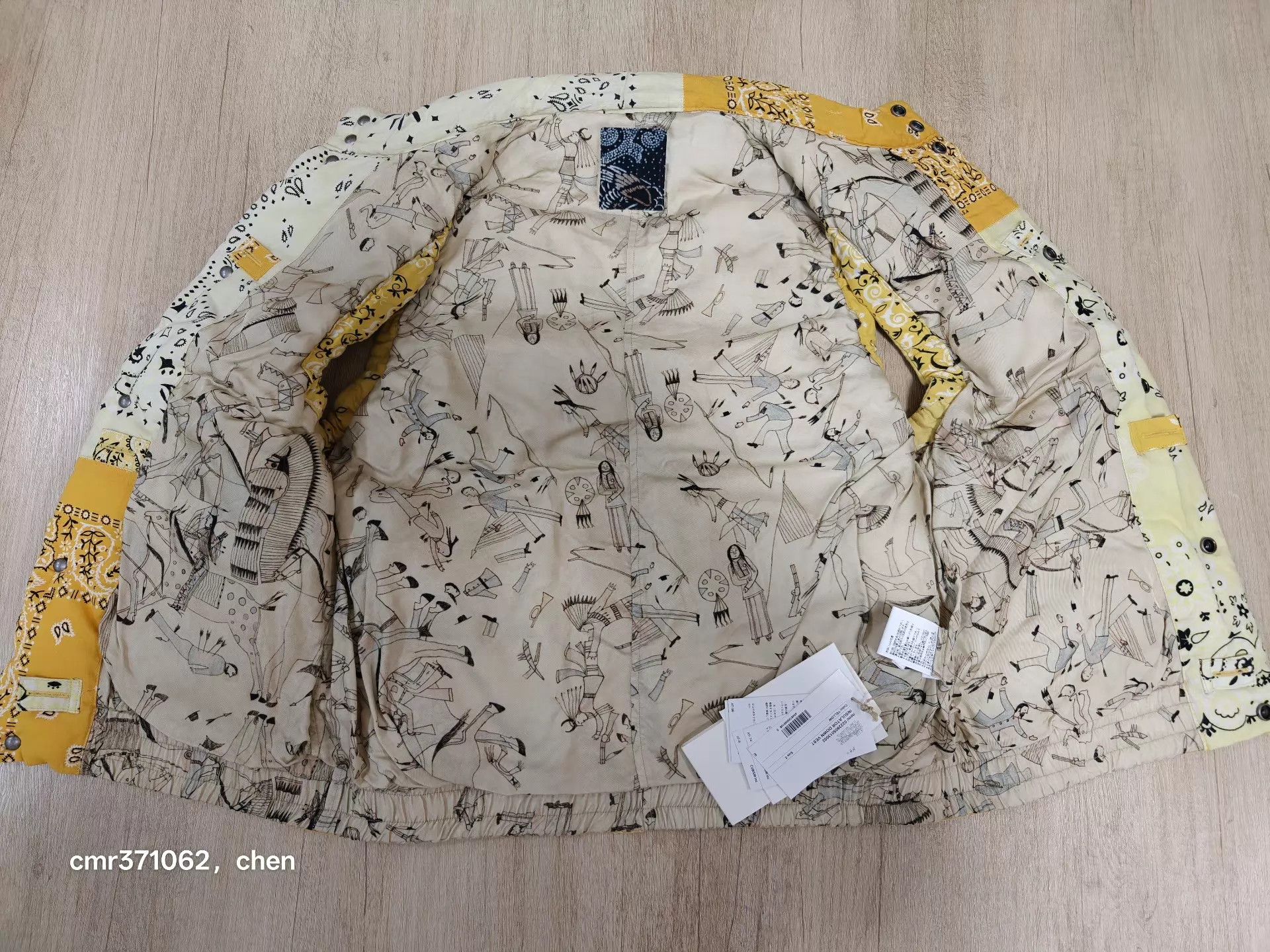 Visvim VISVIM 22 ICT Tour Ltd. Bandana Down Vest Yellow 2 Size US M / EU 48-50 / 2 - 7 Thumbnail