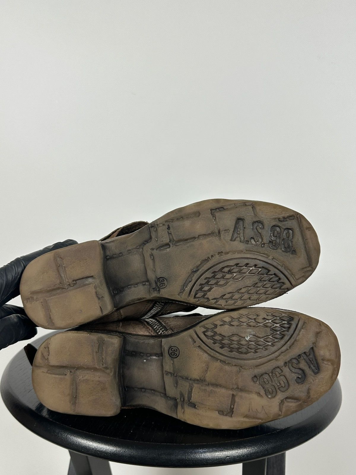 A.S.98 A.S.98. Airstep Brown Leather Buckle Biker Ankle Boots Size US 6 / IT 36 - 23 Thumbnail