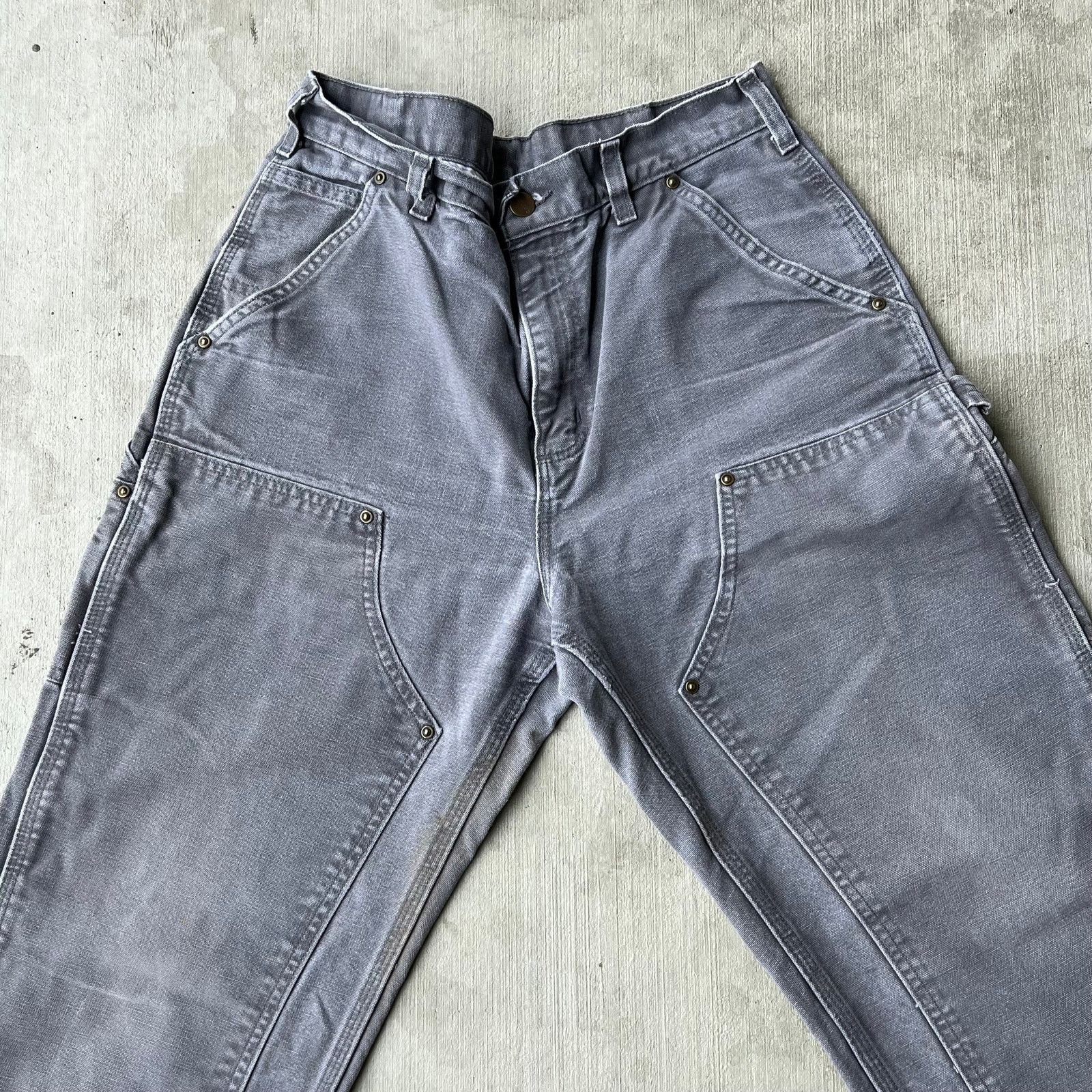 Carhartt × Vintage Carhartt faded gray double knee work wear carpenter pants Size US 31 - 4 Thumbnail