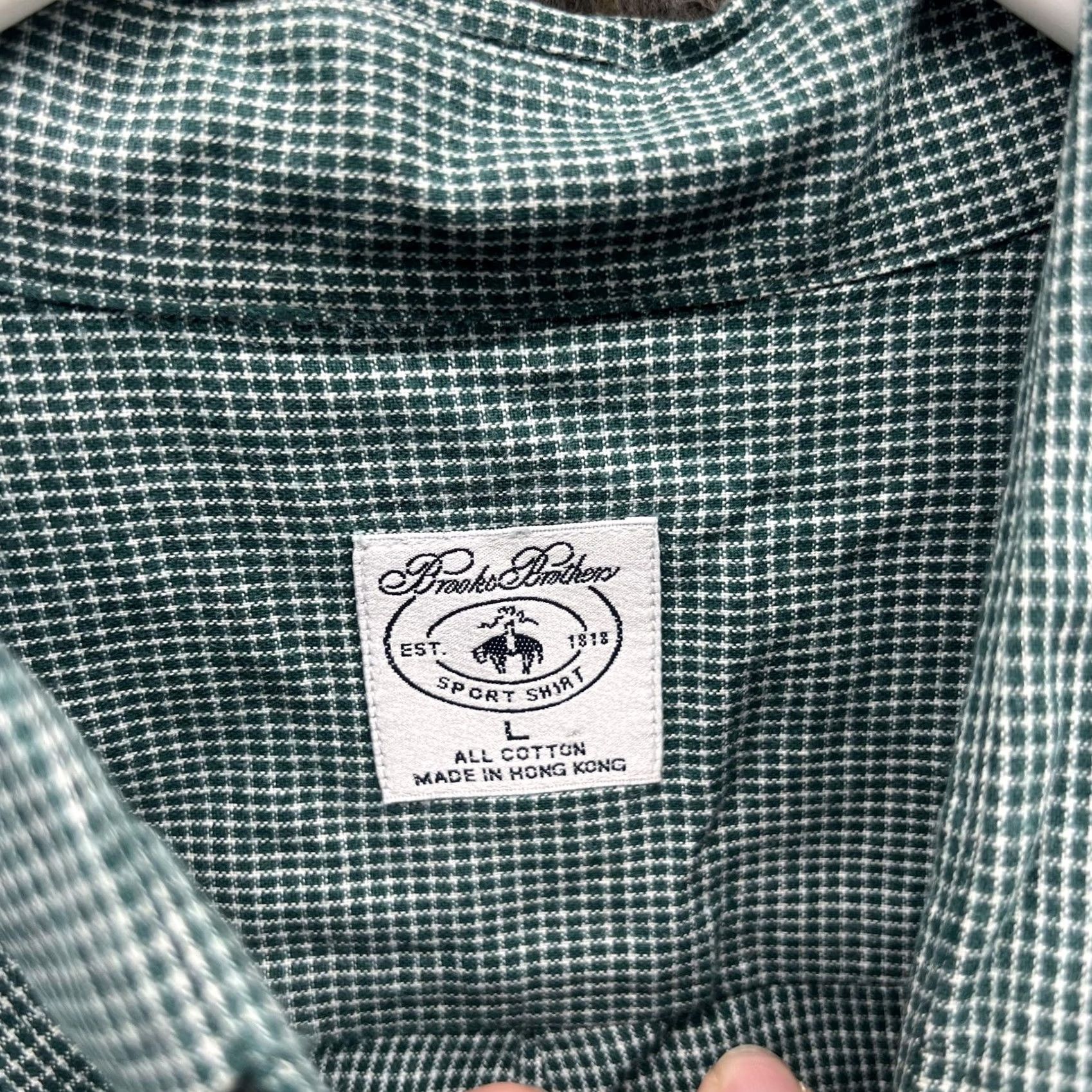 Brooks Brothers Brooks Brothers Shirt Mens L Green Check Long Sleeve Button Front Casual Size US L / EU 52-54 / 3 - 5 Thumbnail