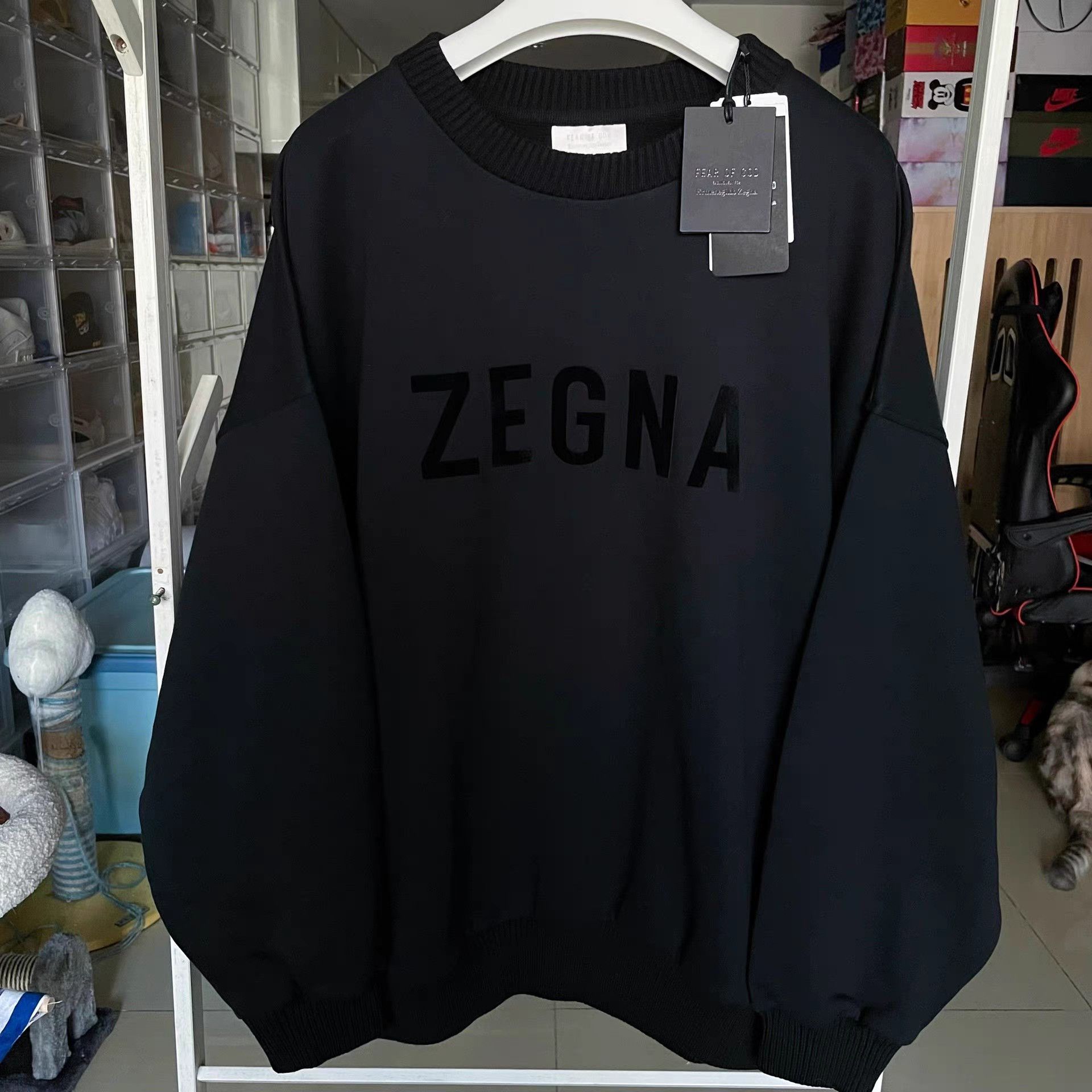 Fear of God Fear of God x Ermenegildo Zegna Black Sweatshirt Size US XL / EU 56 / 4 - 1 Thumbnail