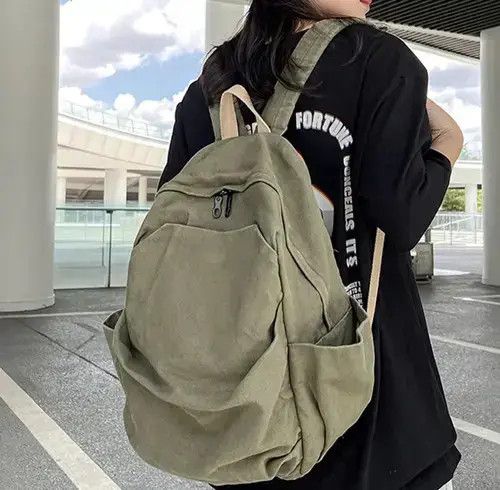 VIBE Fashion Canvas backpack aesthetic Size ONE SIZE - 1 Thumbnail