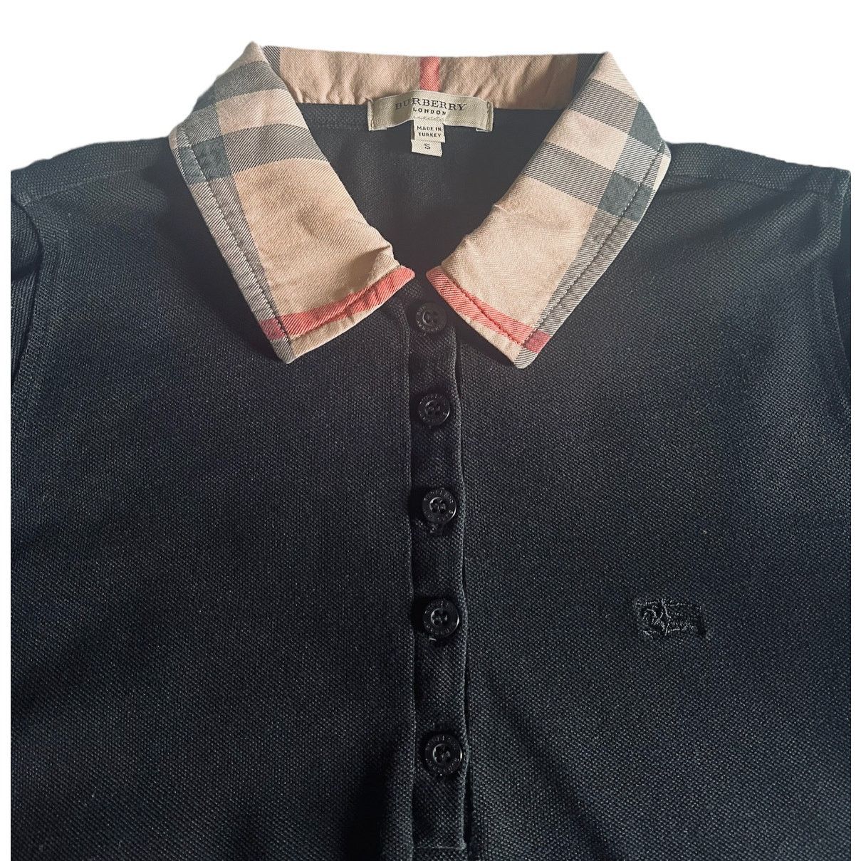 Burberry Burberry 3/4 Sleeve Black Polo Top | Size S Size S / US 4 / IT 40 - 3 Thumbnail