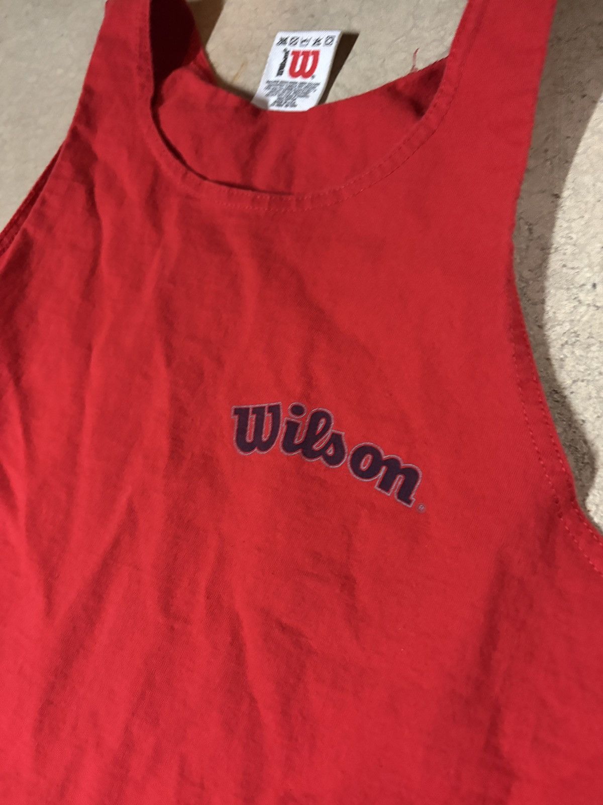 Wilson Vintage 90s Wilson Made In USA Tank Tee Shirt Red Size XL Size US XL / EU 56 / 4 - 2 Thumbnail