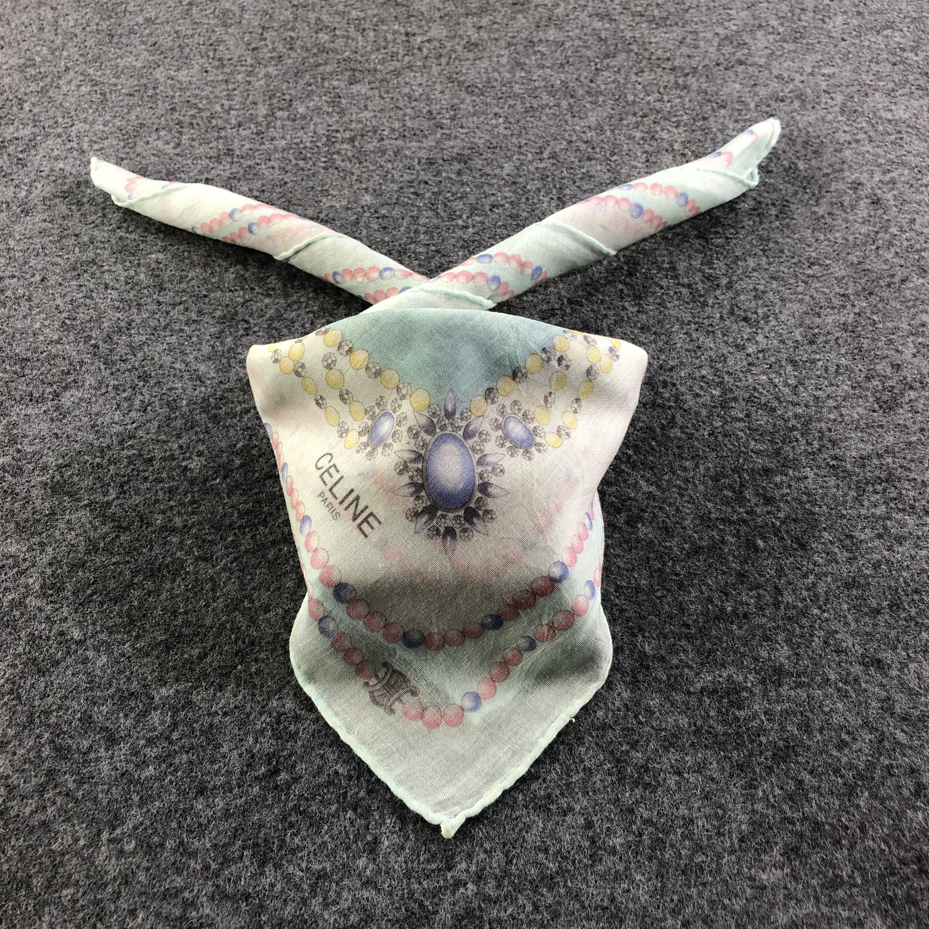 Japanese Brand Celine Hand Rolled Handkerchief Neckerchief Bandana H2249 Size ONE SIZE - 1 Thumbnail