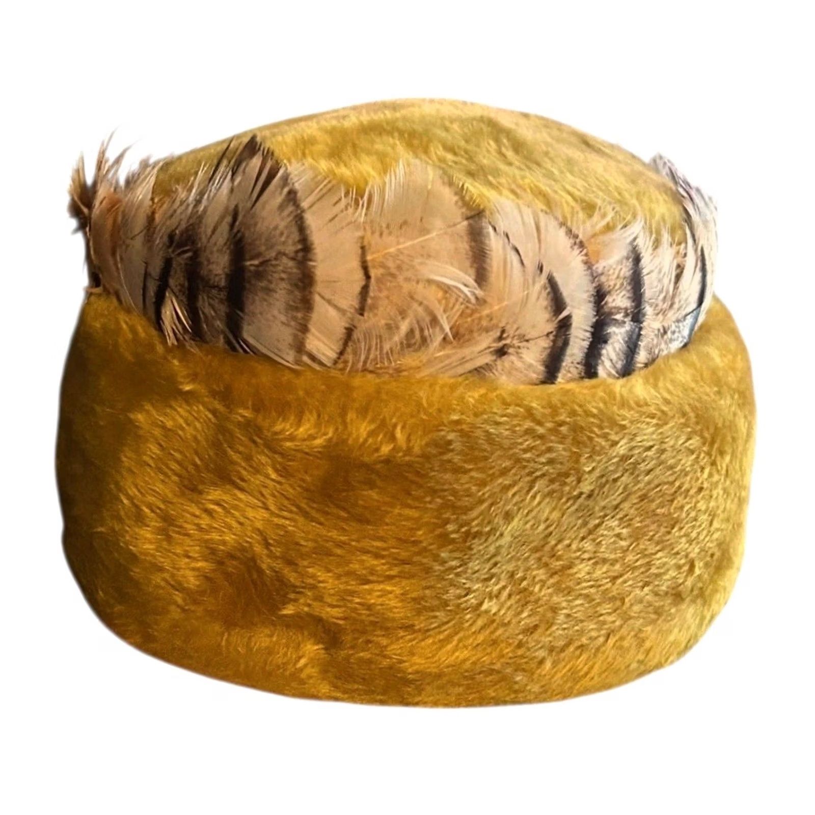 New Era VINTAGE New Era Women's Church Hat Yellow Feathers Made In Italy Size ONE SIZE - 2 Thumbnail