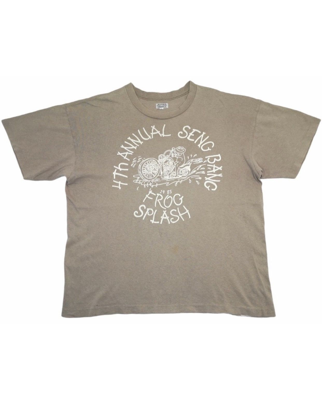 image of Iron Heart x Warehouse Fire Vintage Warehouse Japan Bodies 1985 Frog Splash in Cream (Size Medium)