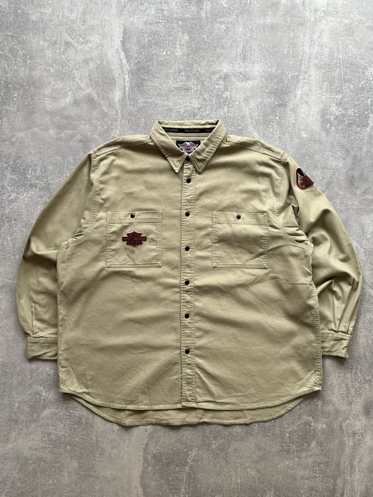 Harley Davidson HARLEY-DAVIDSON Motors Motorcycle Patch Mechanic Work Shirt Size US XXL / EU 58 / 5 - 7 Thumbnail
