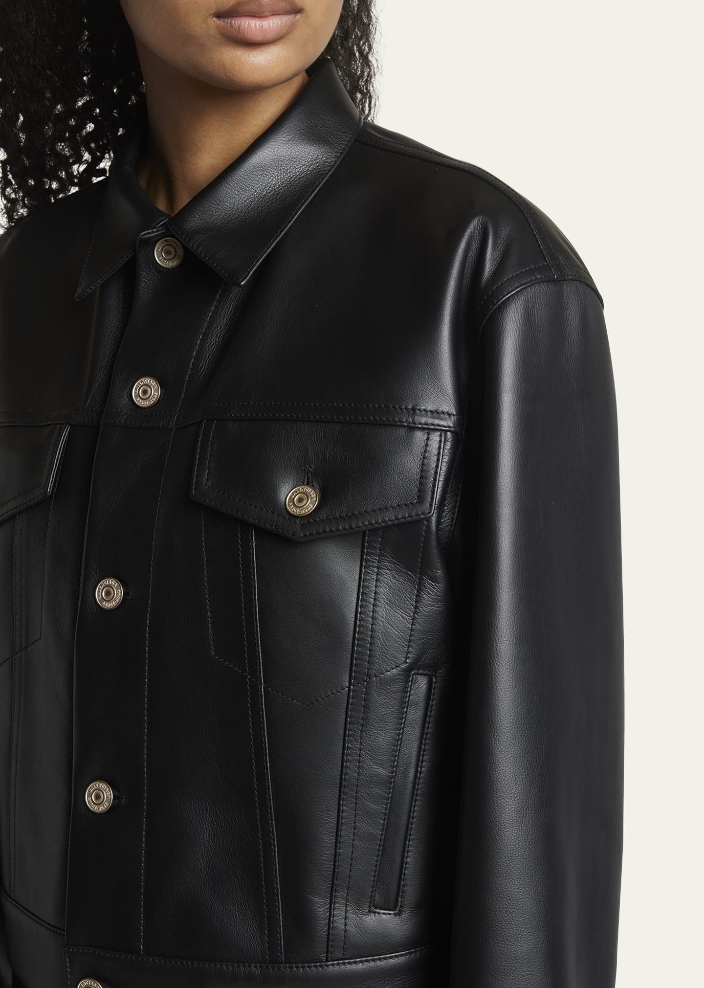 Balenciaga o1y0625 Leather Jacket in Black Size M / US 6-8 / IT 42-44 - 2 Thumbnail