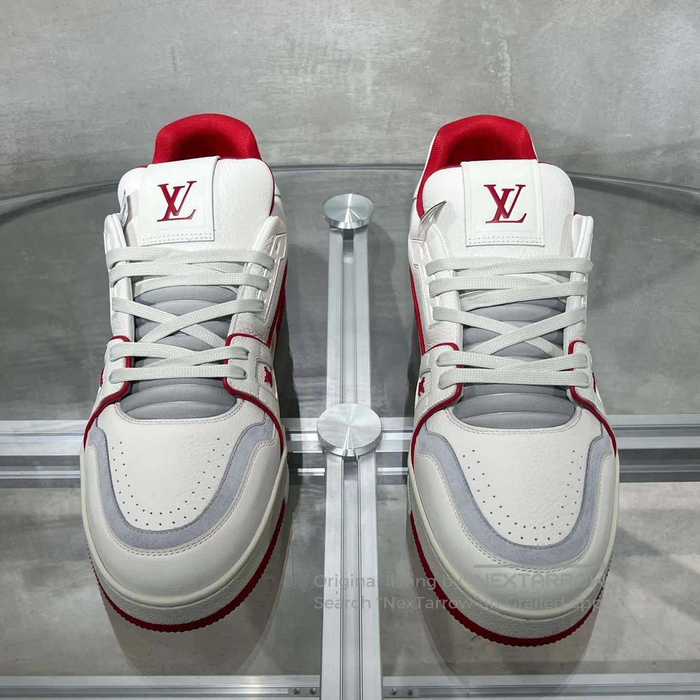 Louis Vuitton Louis Vuitton Trainer white and red shoes Size US 11 / EU 44 - 2 Thumbnail