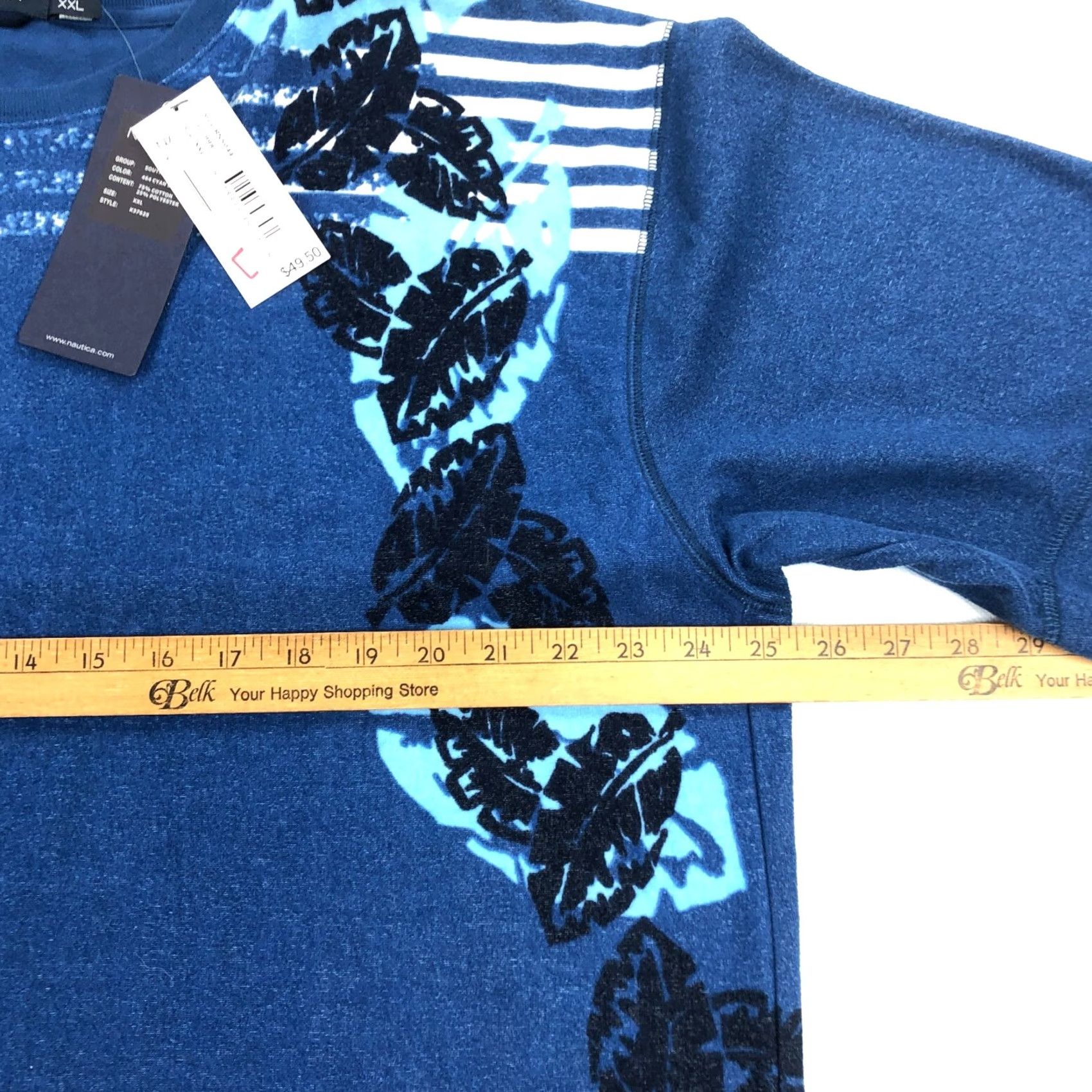 Nautica VINTAGE Nautica T-Shirt Mens 2XL Short Sleeve Tee Blue XXL Shirt Mens Blue Nautical Graphic Print 90s? Size US XXL / EU 58 / 5 - 7 Thumbnail