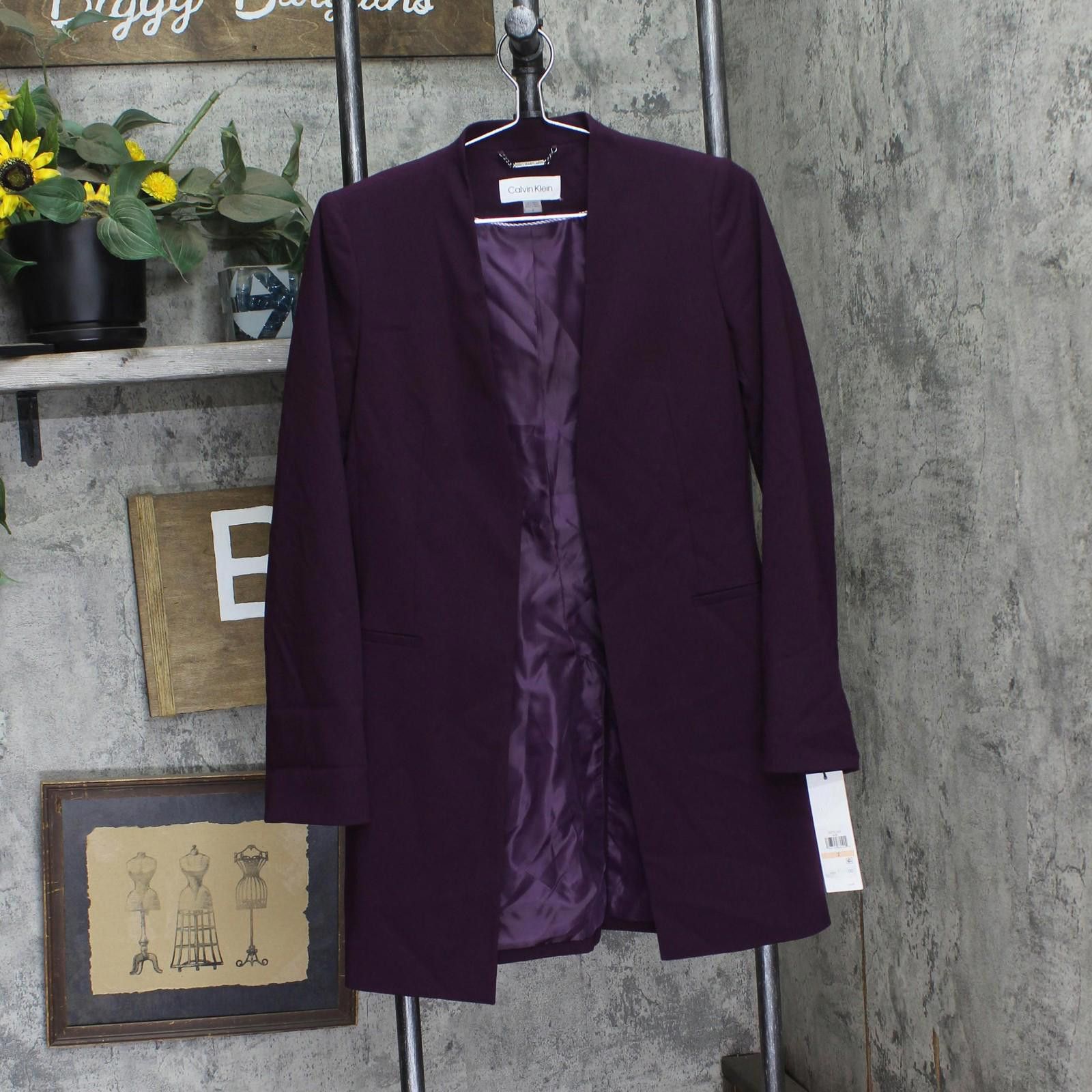 Calvin Klein Nwt Calvin Klein Front Blazer Jacket Aubergine Purple 2 Size XS / US 0-2 / IT 36-38 - 1 Thumbnail