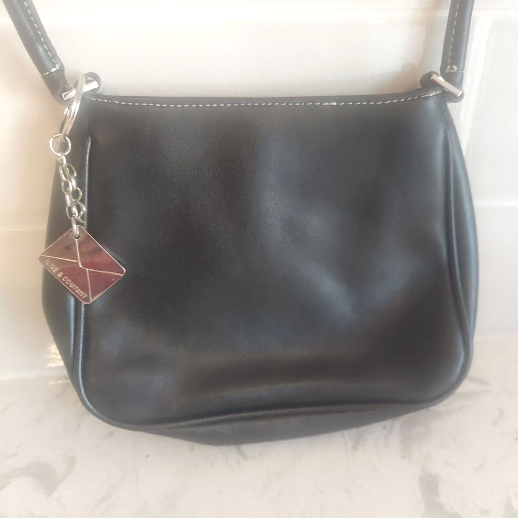 Vintage VINTAGE Nine & Co Women's Black Shoulder Hand Bag 7" Mini with Charm Size ONE SIZE - 3 Thumbnail