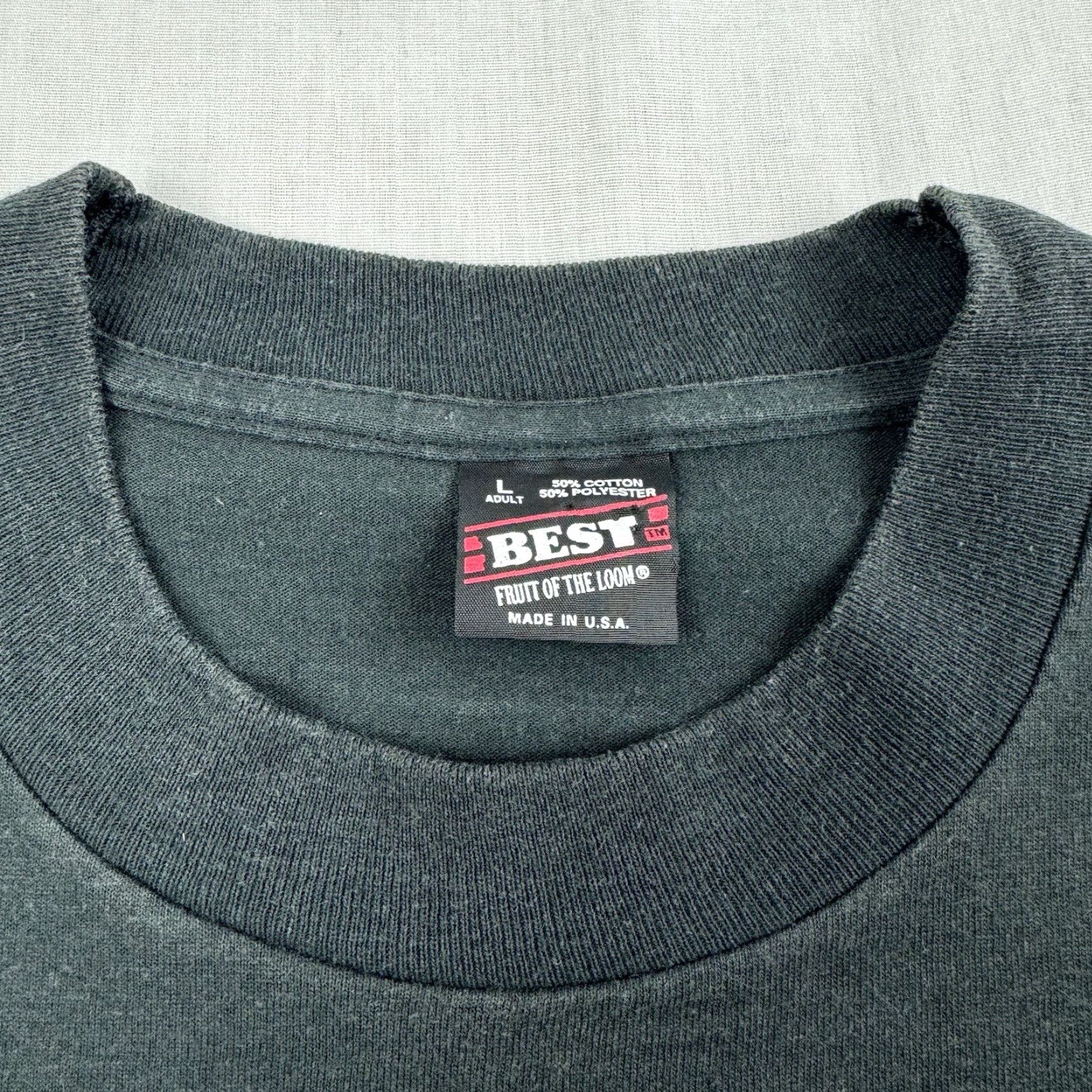 Fruit Of The Loom VINTAGE Nashville Tennessee Shirt Adult Large Black 90s Music USA Fruit of the Loom T-Shirt Mens Size US L / EU 52-54 / 3 - 5 Thumbnail