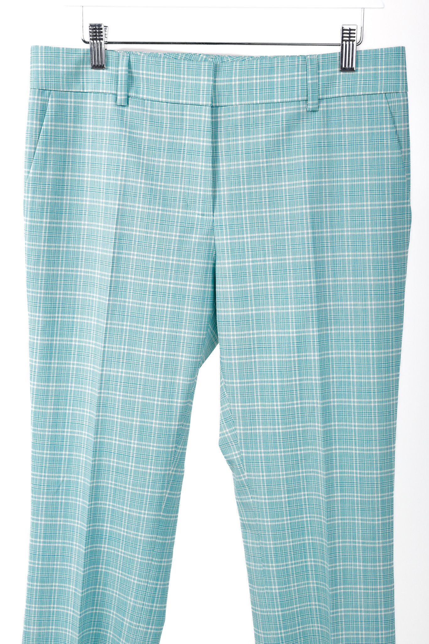 Etro Etro Teal Plaid Wool Straight-Leg Trousers Size 33" - 3 Thumbnail