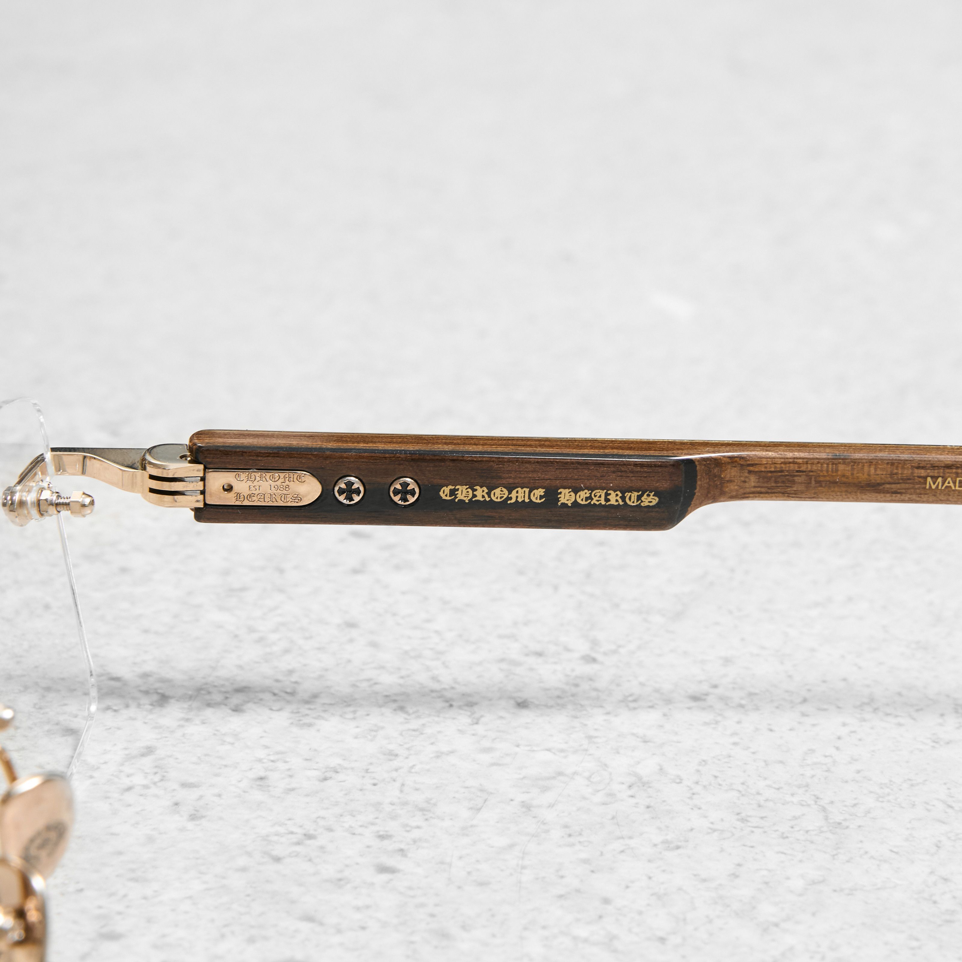 Chrome Hearts CHROME HEARTS DEEP II Gold Plated/Wood Ebony Walnut Ebony-PV Size ONE SIZE - 3 Thumbnail