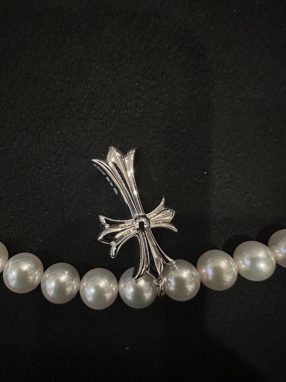 Chrome Hearts Chrome Hearts X Mikimoto White Gold Cross Pearl Necklace Size ONE SIZE - 6 Thumbnail