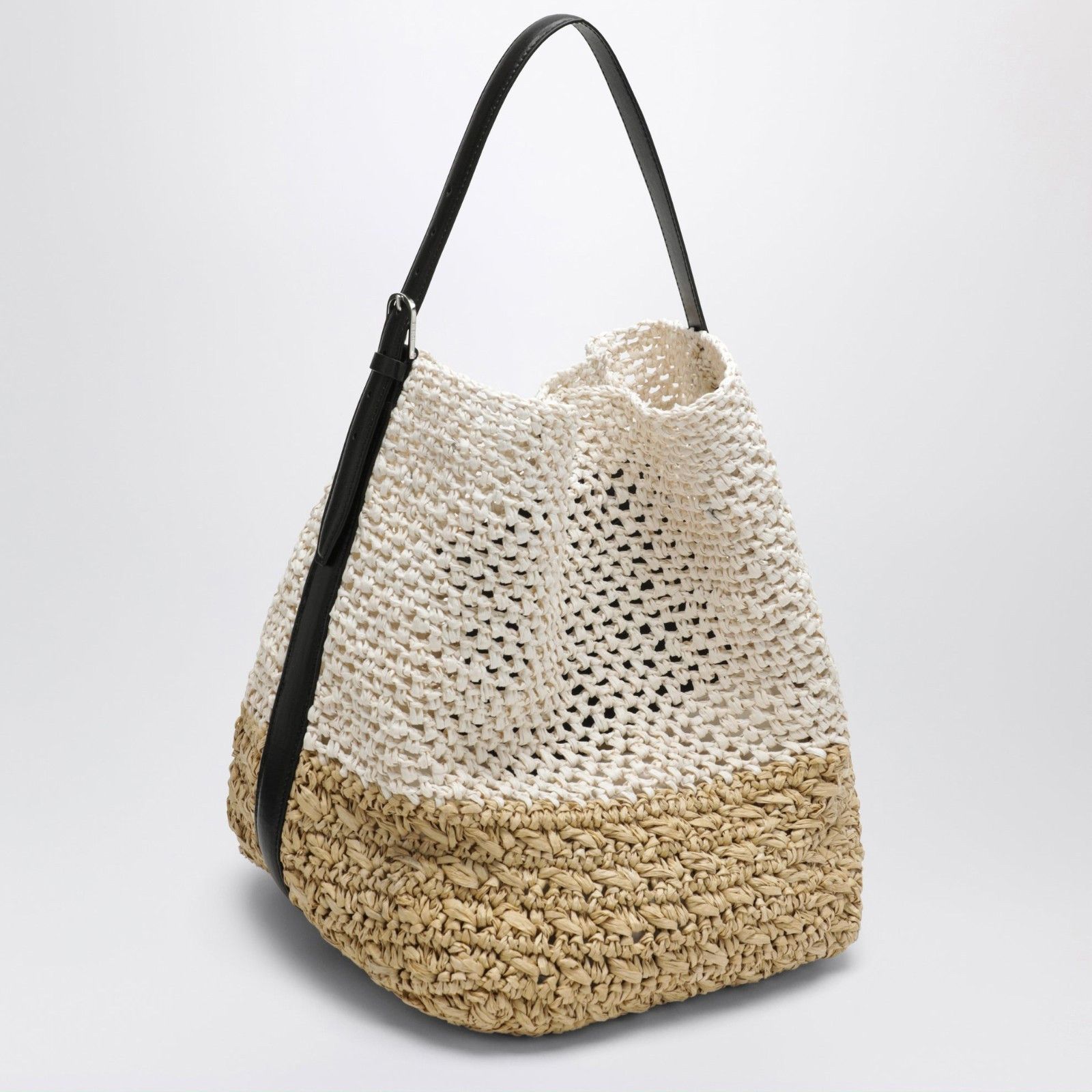 Toteme TOTEME Belt Detail Ecru Raffia Tote Bag New & Authentic Size ONE SIZE - 2 Thumbnail