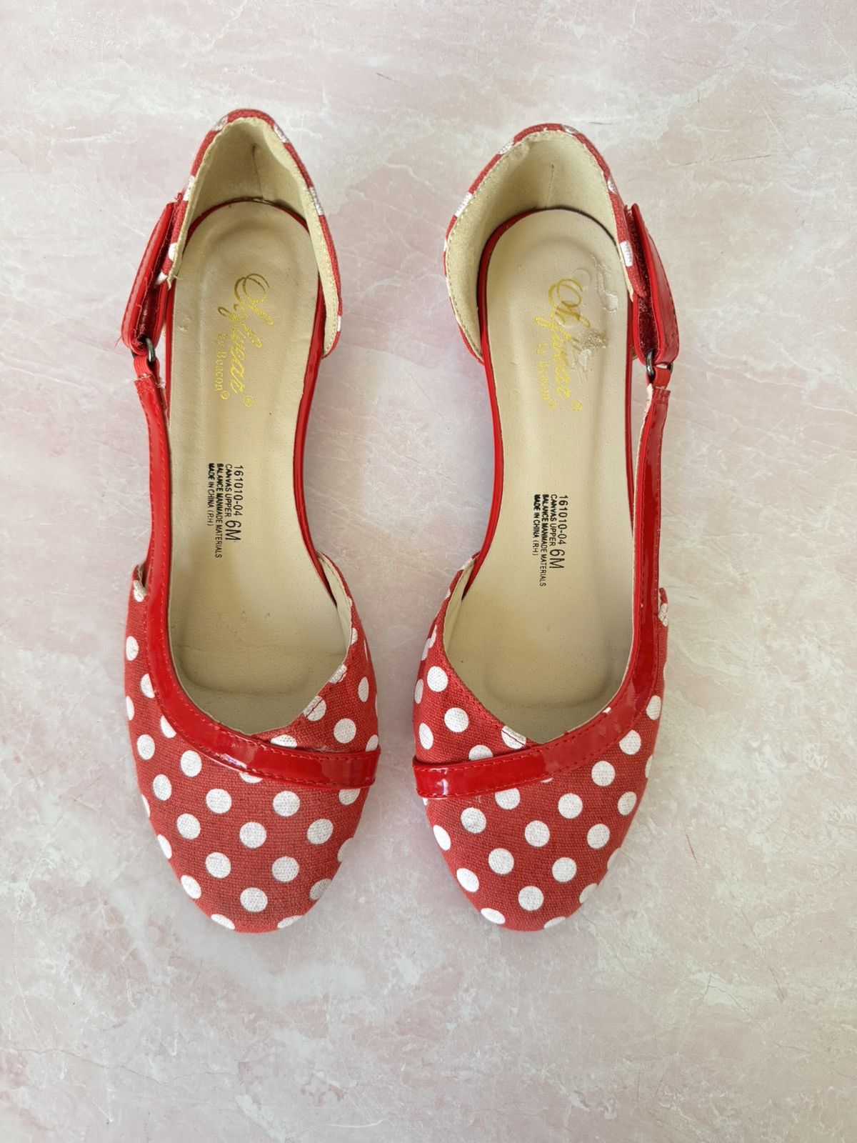Vintage Sofwear Beacon vintage retro red polka dot low heel shoes Size US 6 / IT 36 - 3 Thumbnail