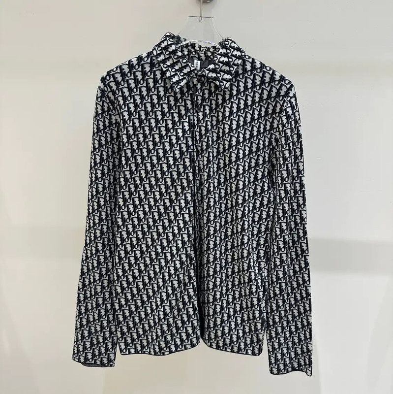 Dior Dior Black Logo Print Long Sleeve Shirt 0089 Size S / US 4 / IT 40 - 1 Thumbnail