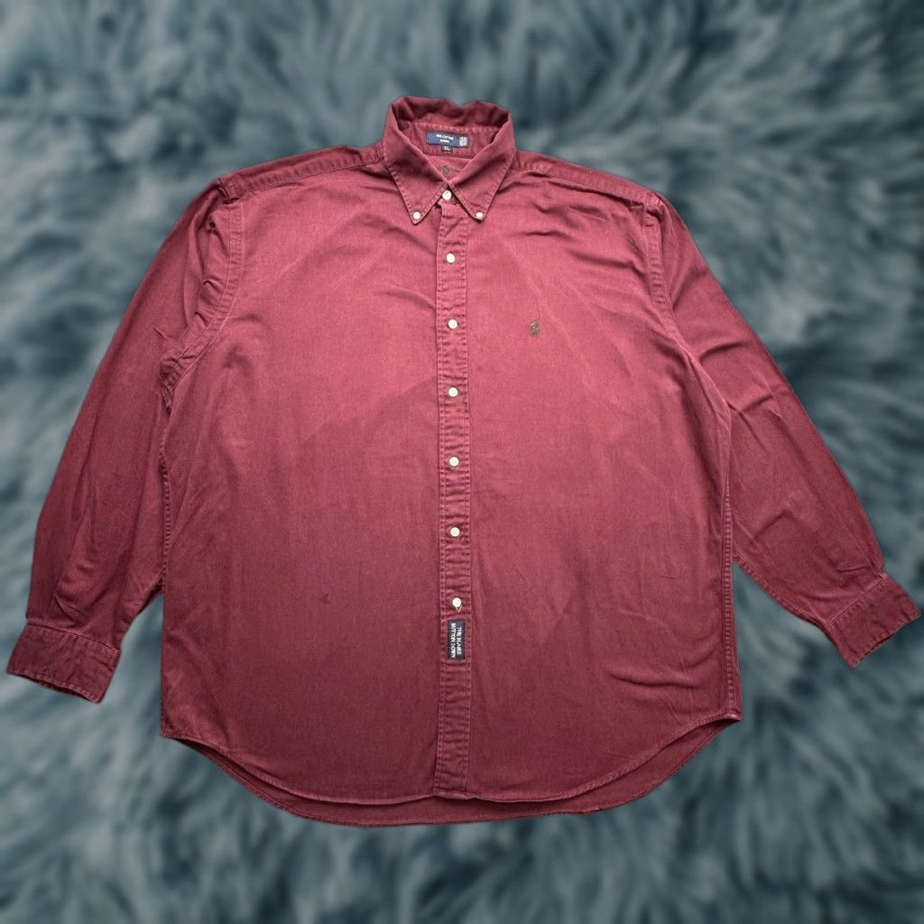 Ralph Lauren VINTAGE Ralph Lauren The Blaire Button Down Red Twill Shirt Mens XL Long Sleeve Size US XL / EU 56 / 4 - 1 Thumbnail