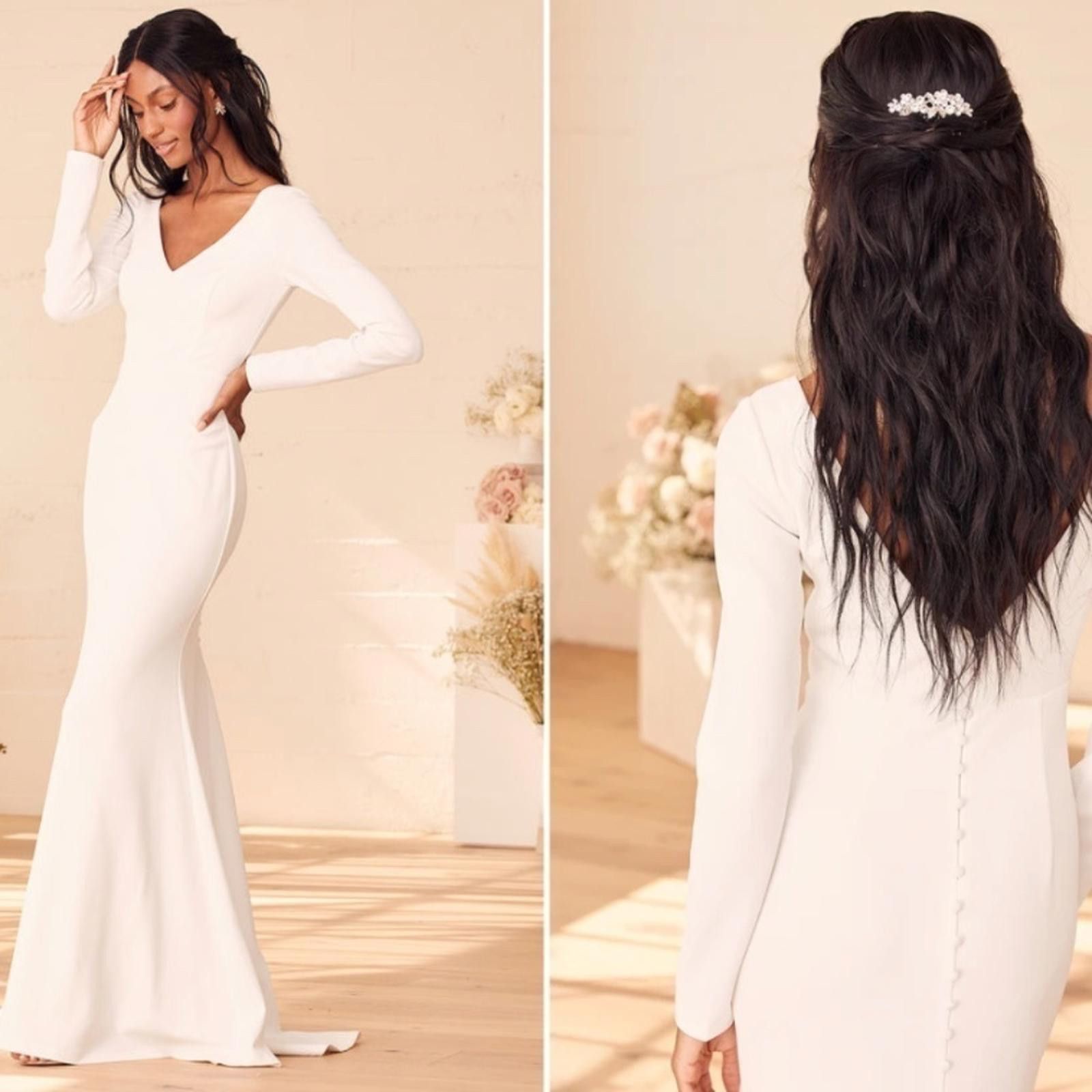 Lulus LULUS Bridal Wedding Chic Minimalist Mermaid Chic Modern Size XS / US 0-2 / IT 36-38 - 4 Thumbnail