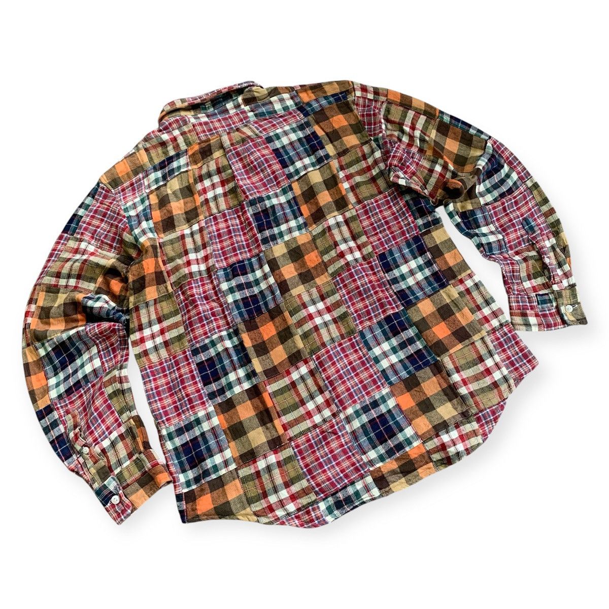Japanese Brand 2000s United Arrows Multi Plaid Patchwork Button Up Madras Size US M / EU 48-50 / 2 - 7 Thumbnail