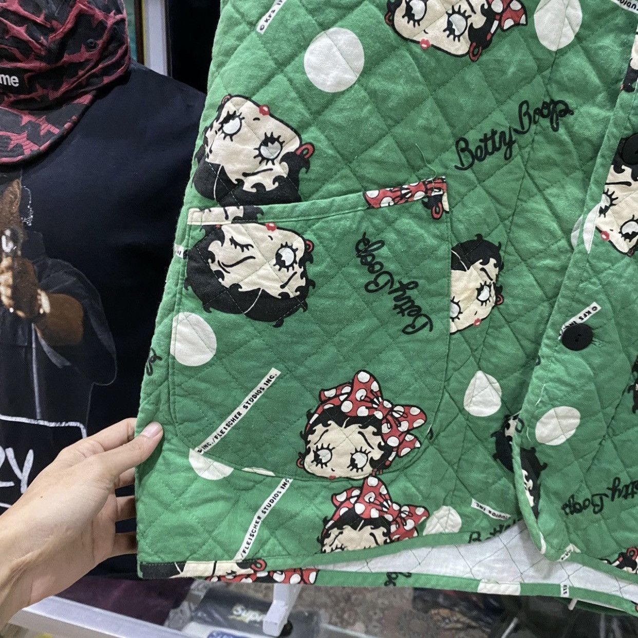 Anime Vintage 90s Betty Boop Full Print Quilted Jacket Green Size US L / EU 52-54 / 3 - 5 Thumbnail
