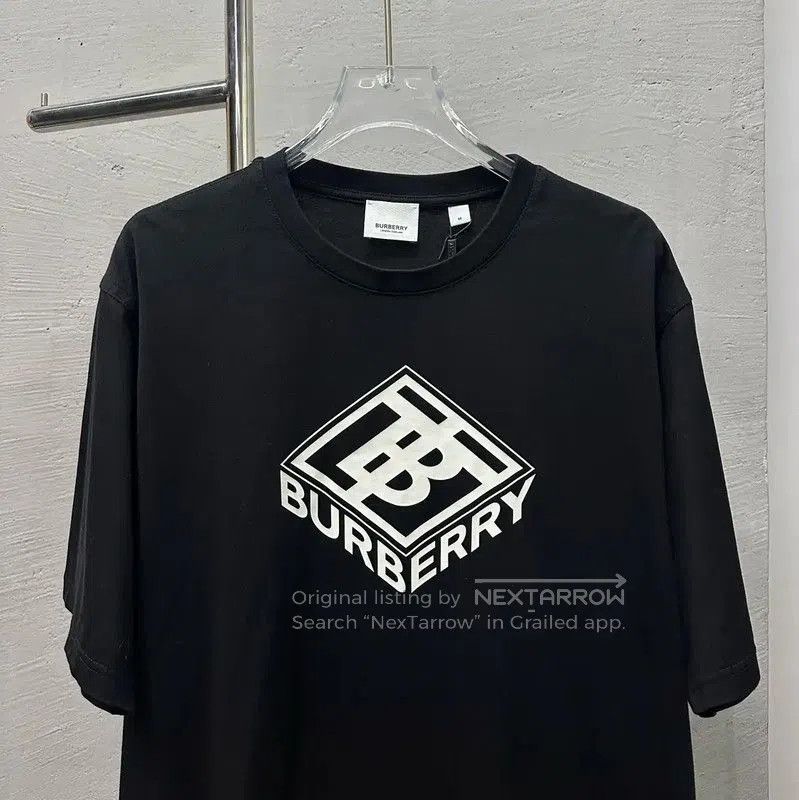 Burberry Burberry Black Cotton Logo Men's T. Size US M / EU 48-50 / 2 - 2 Thumbnail