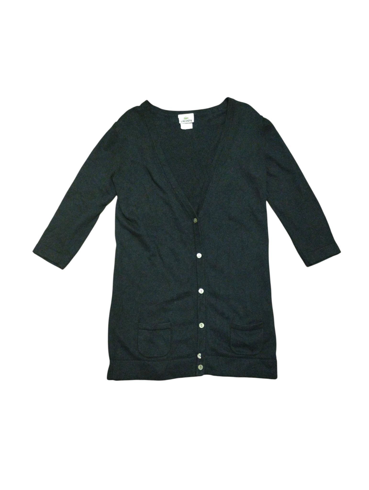 Lacoste Lacoste Cardigan V neck All Black Size S / US 4 / IT 40 - 1 Thumbnail