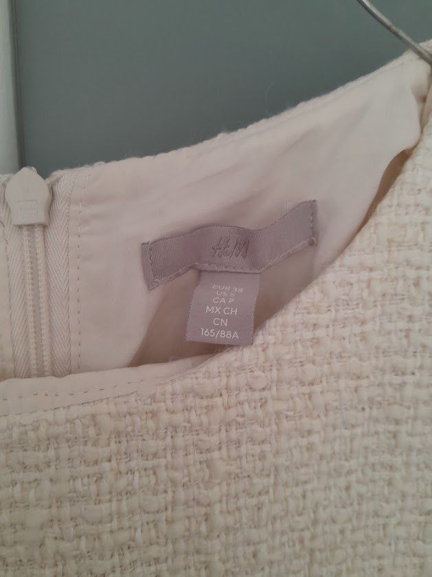 H&M White tweed Dress Size S / US 4 / IT 40 - 2 Thumbnail
