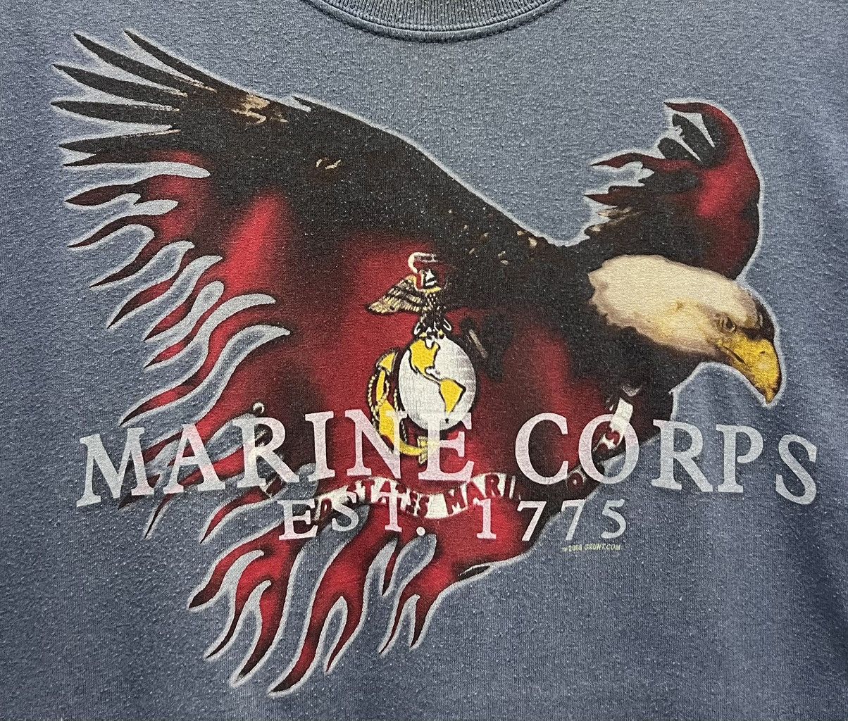 Gildan × Vintage VINTAGE GILDAN MARINE CORPS EST. 1775 2008 GRUNT.COM SHIRT Size US L / EU 52-54 / 3 - 3 Thumbnail