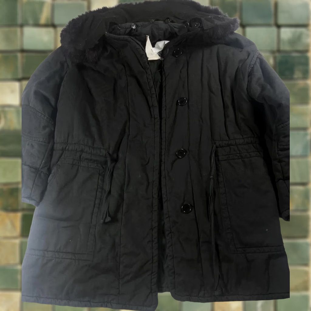 Vintage VINTAGE Isabel Marant Etoile Coat Womens 1 Black Fur Trim Hooded Canvas Parka Insulated Size XS / US 0-2 / IT 36-38 - 1 Thumbnail