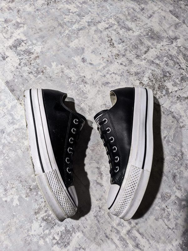 Converse × Hysteric Glamour × Japanese Brand converse black leather chunky opium platform lowtop sneakers Size US 7 / EU 40 - 3 Thumbnail