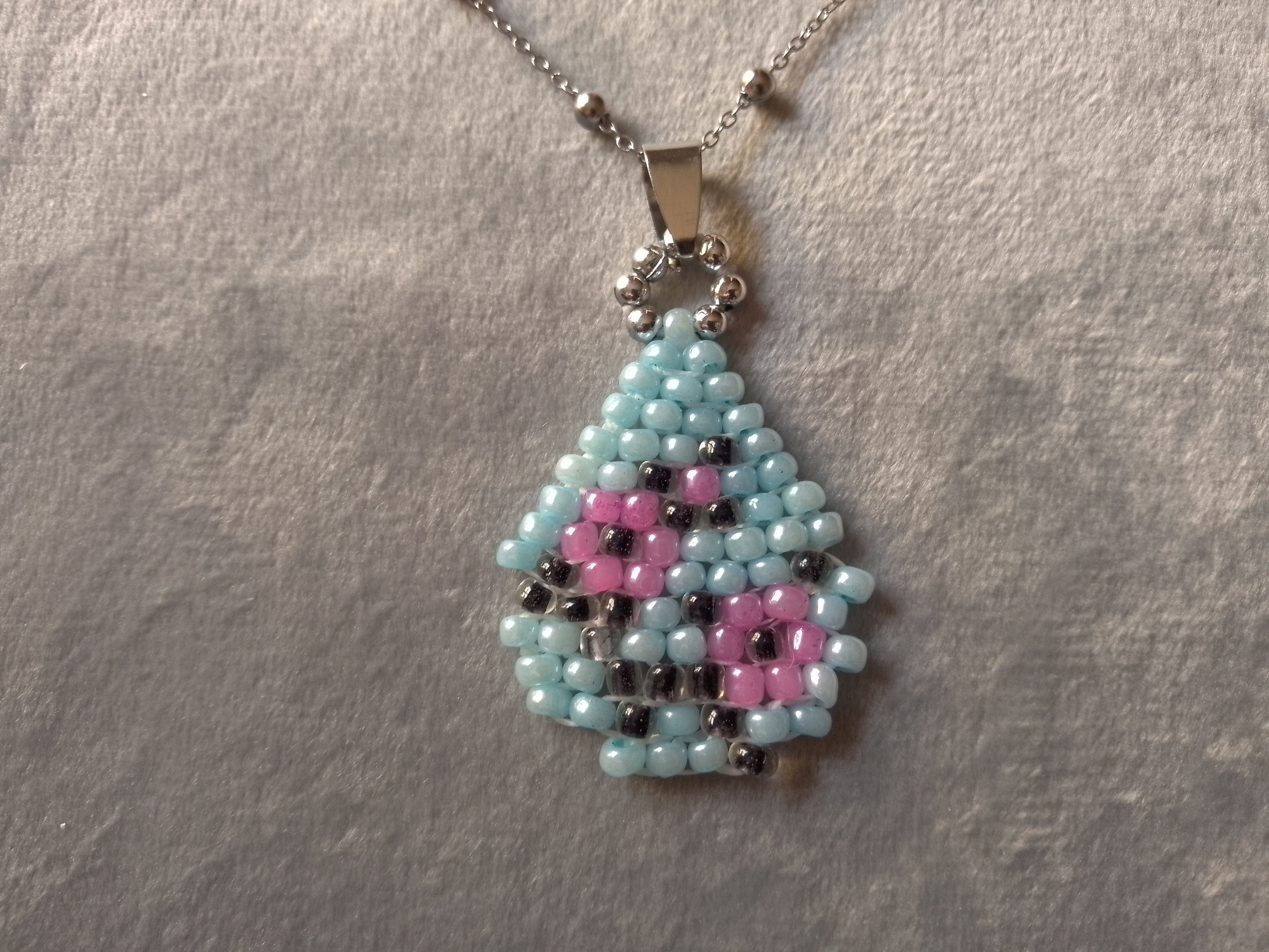 Handmade Necklace Pendant Earrings Teardrop Japanese Flower Pattern Size ONE SIZE - 11 Thumbnail