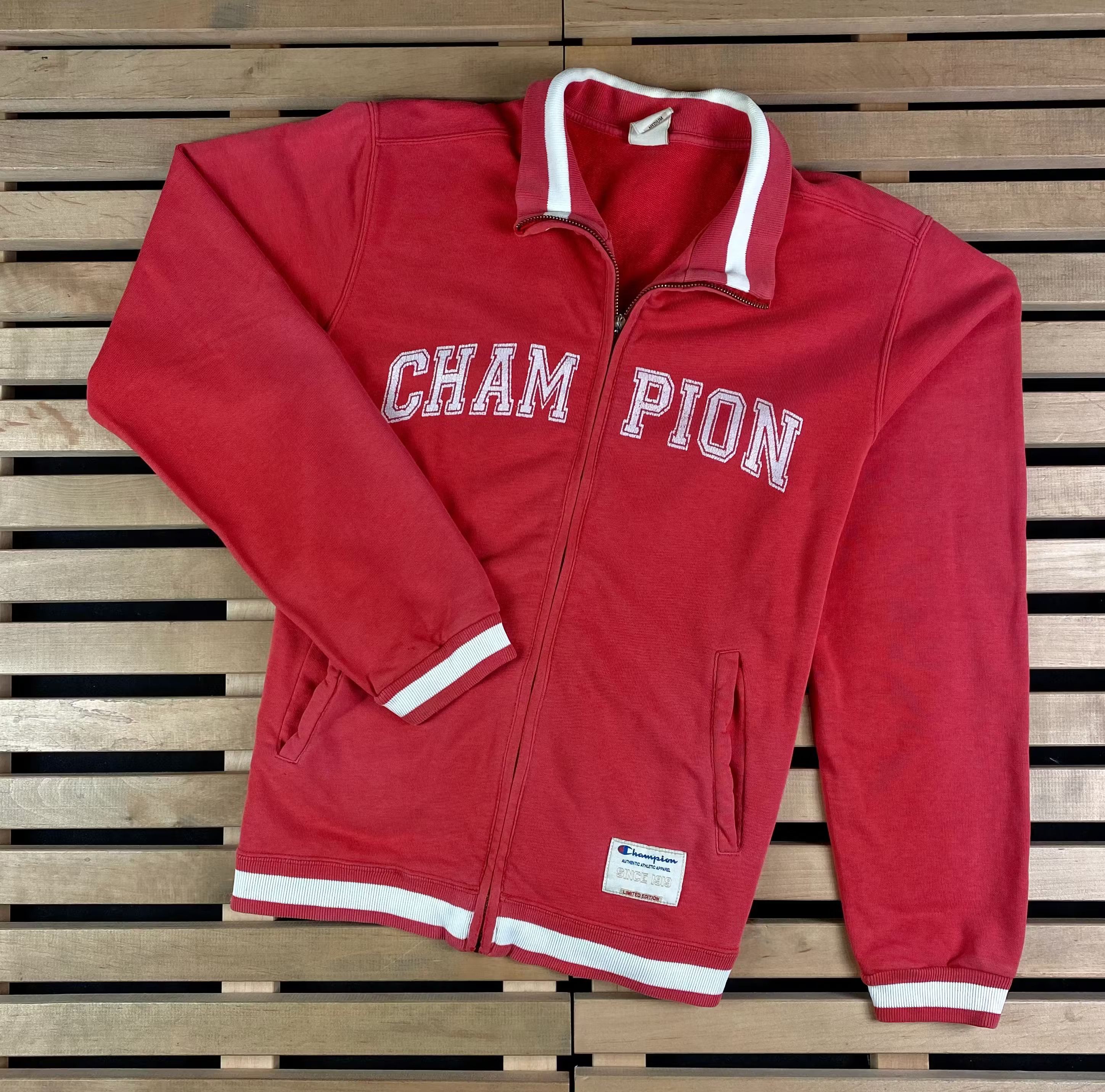 Champion × Vintage Mens Bomber Sweatshirt Champion Full Zip Vintage Size M Size US M / EU 48-50 / 2 - 1 Thumbnail