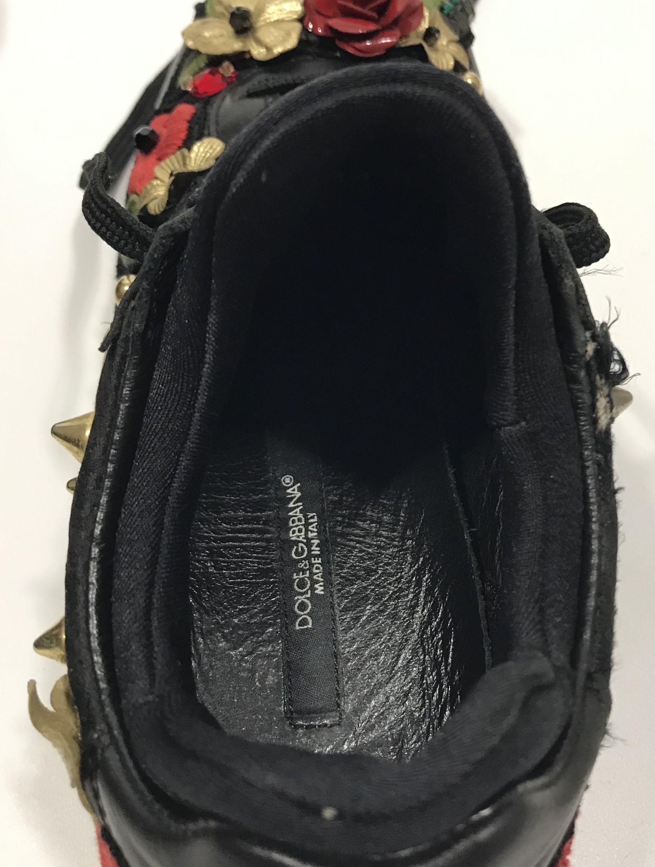 Dolce & Gabbana Dolce & Gabbana Flower Embroidered Studded Sneakers Size 36 Size US 6 / IT 36 - 10 Thumbnail