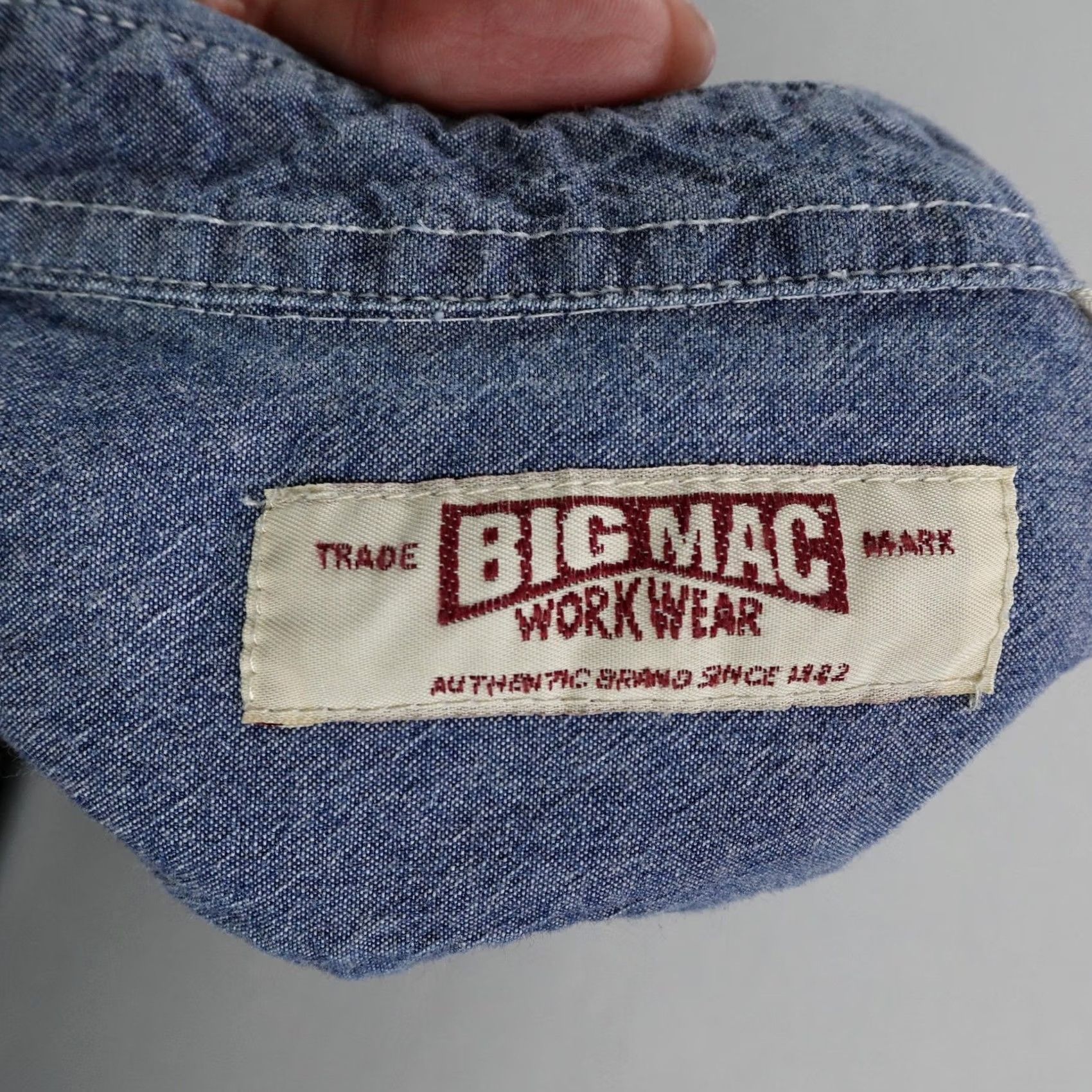 Vintage VINTAGE Big Mac Shirt Mens 2XL Blue Chambray Button Up Field Work Short Sleeve Shirt Mens Size US XXL / EU 58 / 5 - 7 Thumbnail