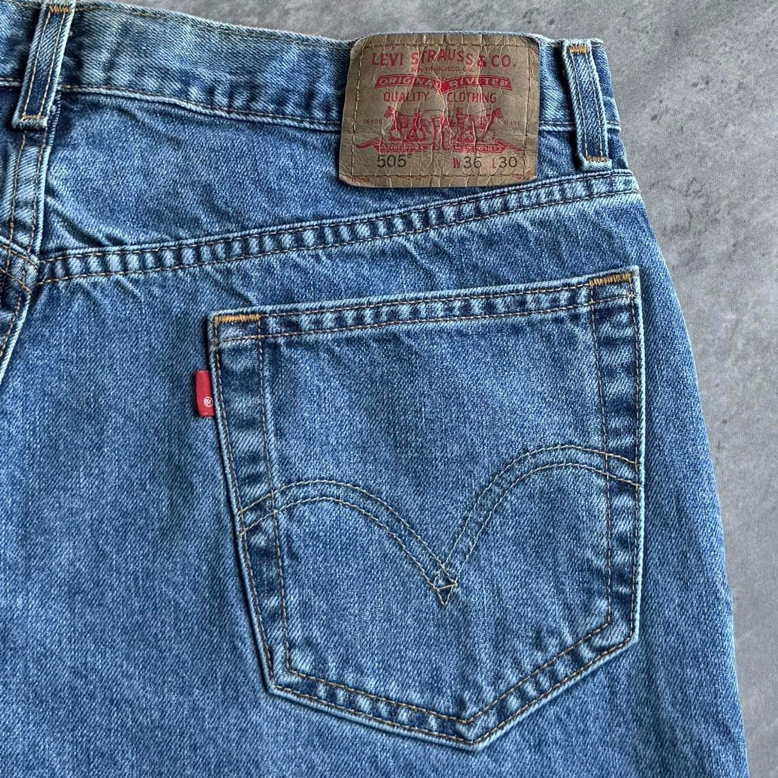 Levi's × Levi's Vintage Clothing × Vintage Vintage Y2K Levi’s 505 Grunge Opium Baggy Blue Denim Jeans Size US 35 - 3 Thumbnail