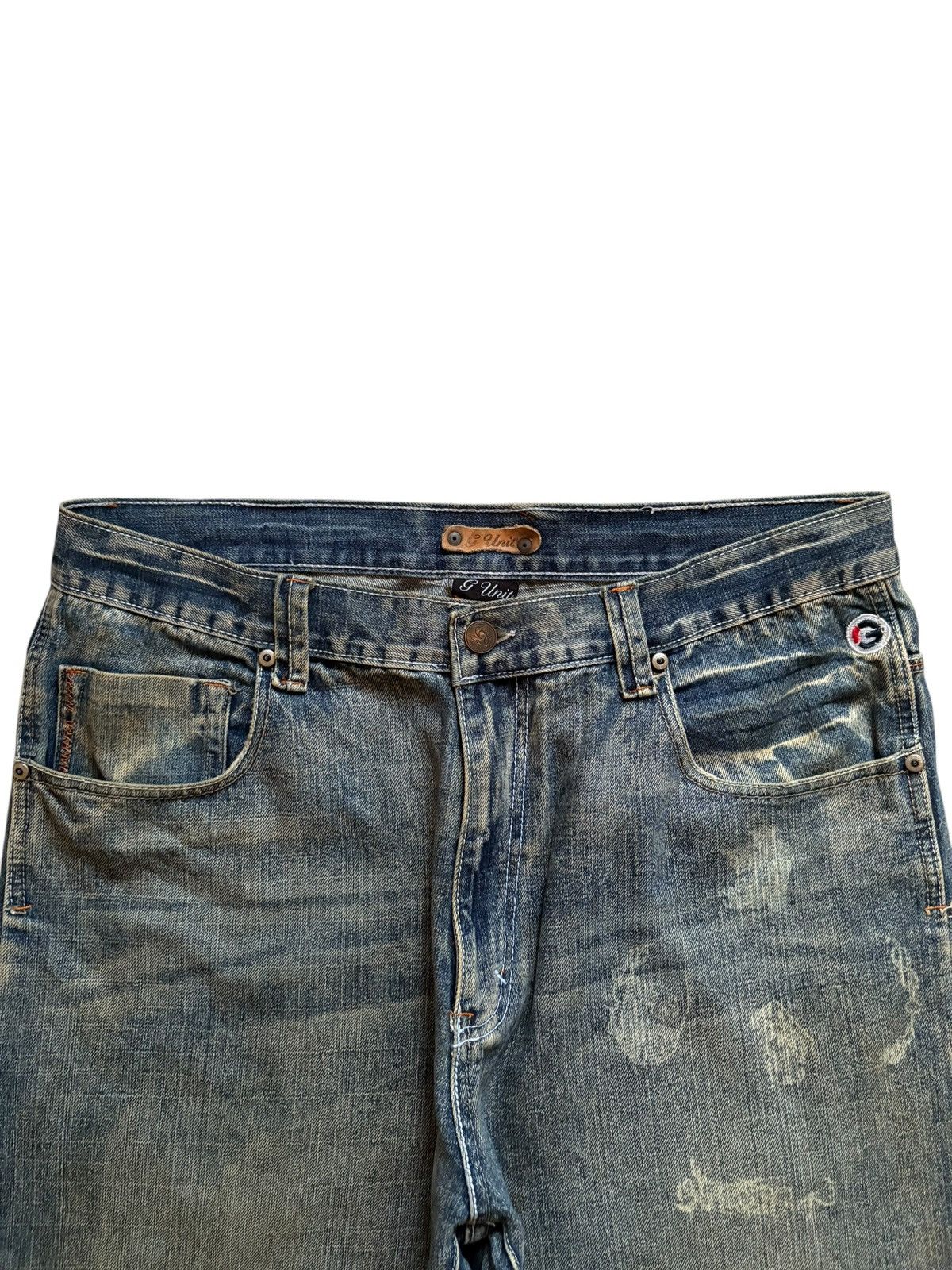 G-Unit × Japanese Brand Vintage Japanese G Unit Mud Wash Embroidery Jean Shorts Jort Size US 37 - 4 Thumbnail