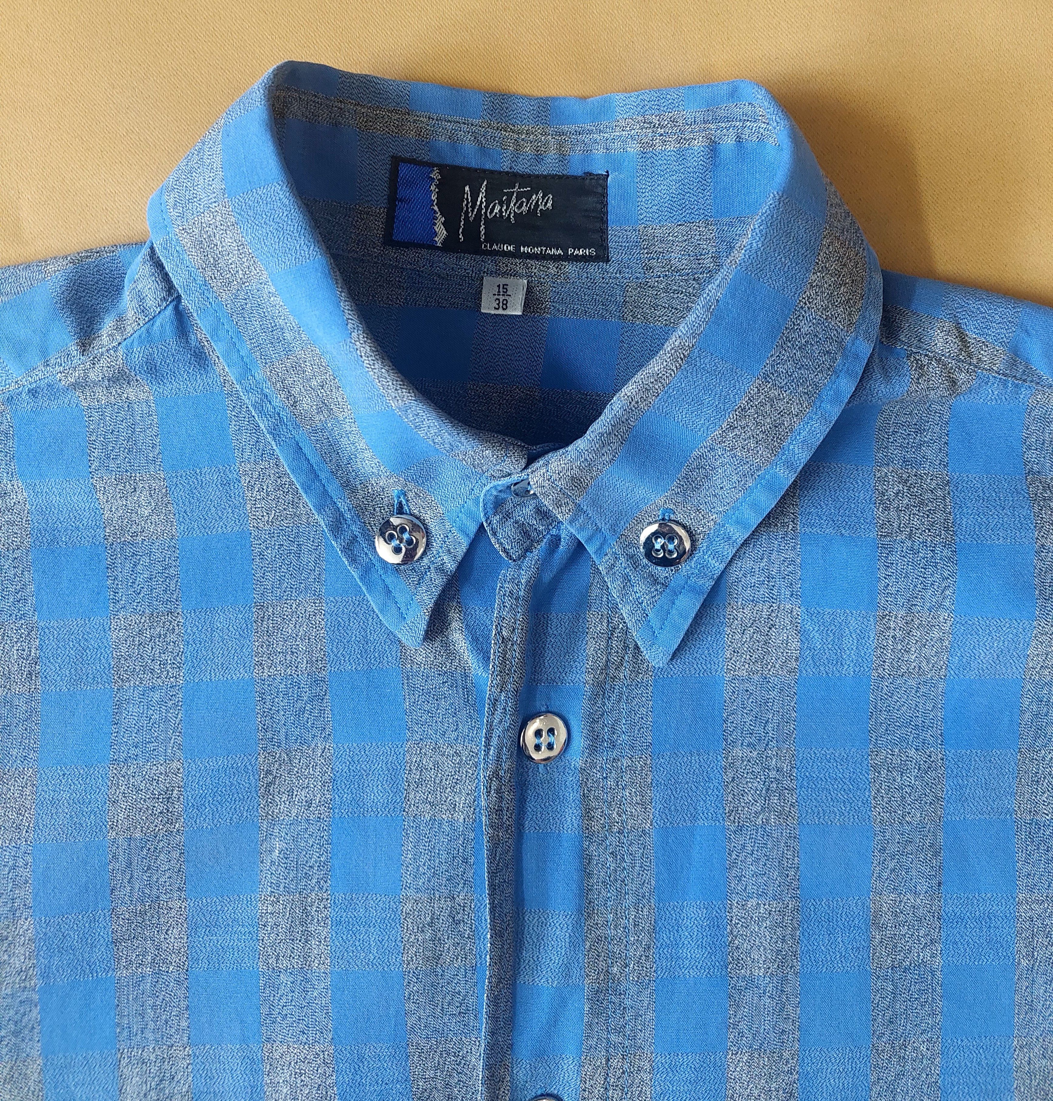 Claude Montana Claude Montana Paris Blue Check Shirt Vintage 80s Size US S / EU 44-46 / 1 - 7 Thumbnail